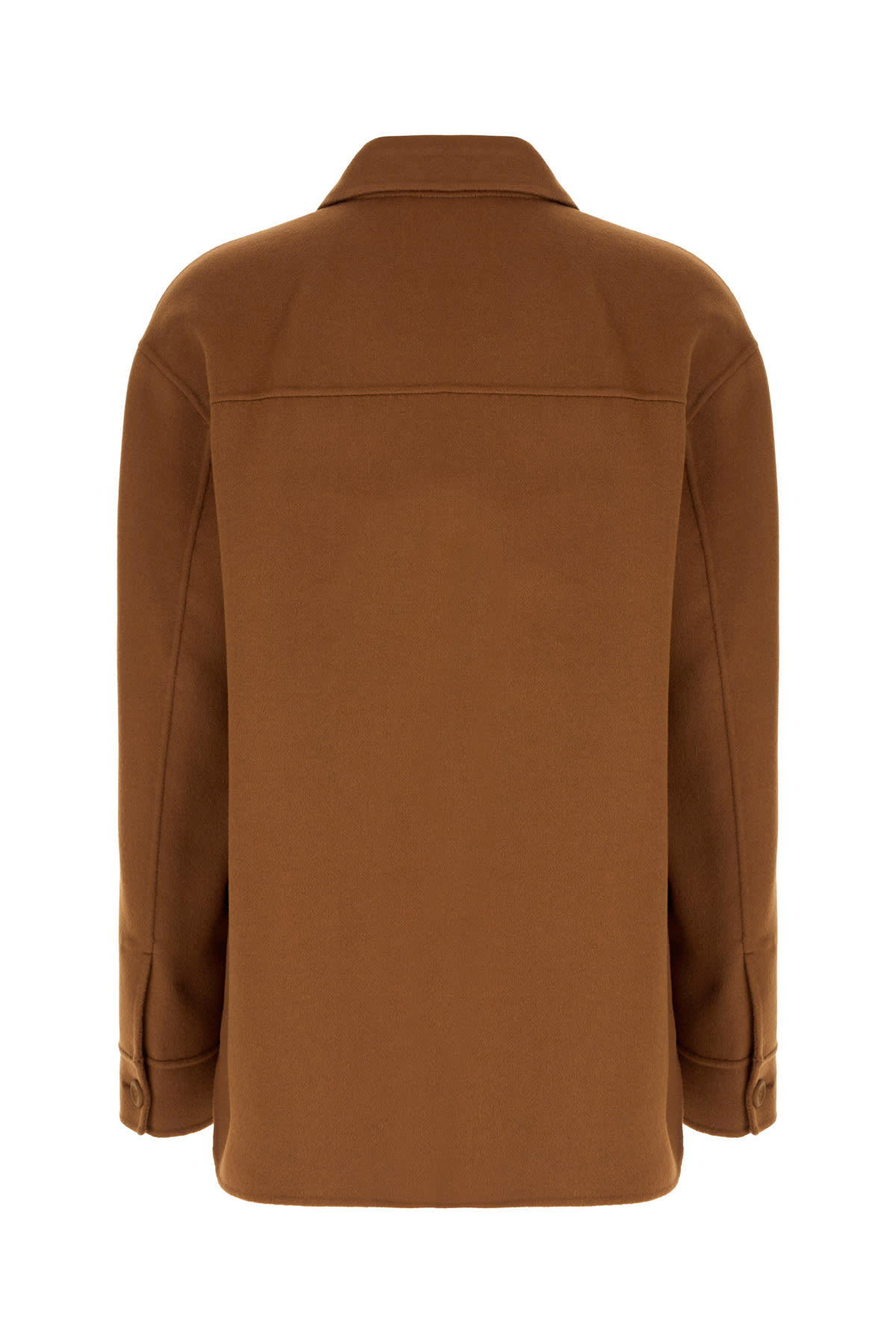 Max Mara Camel Wool Blend Jacket In Brown