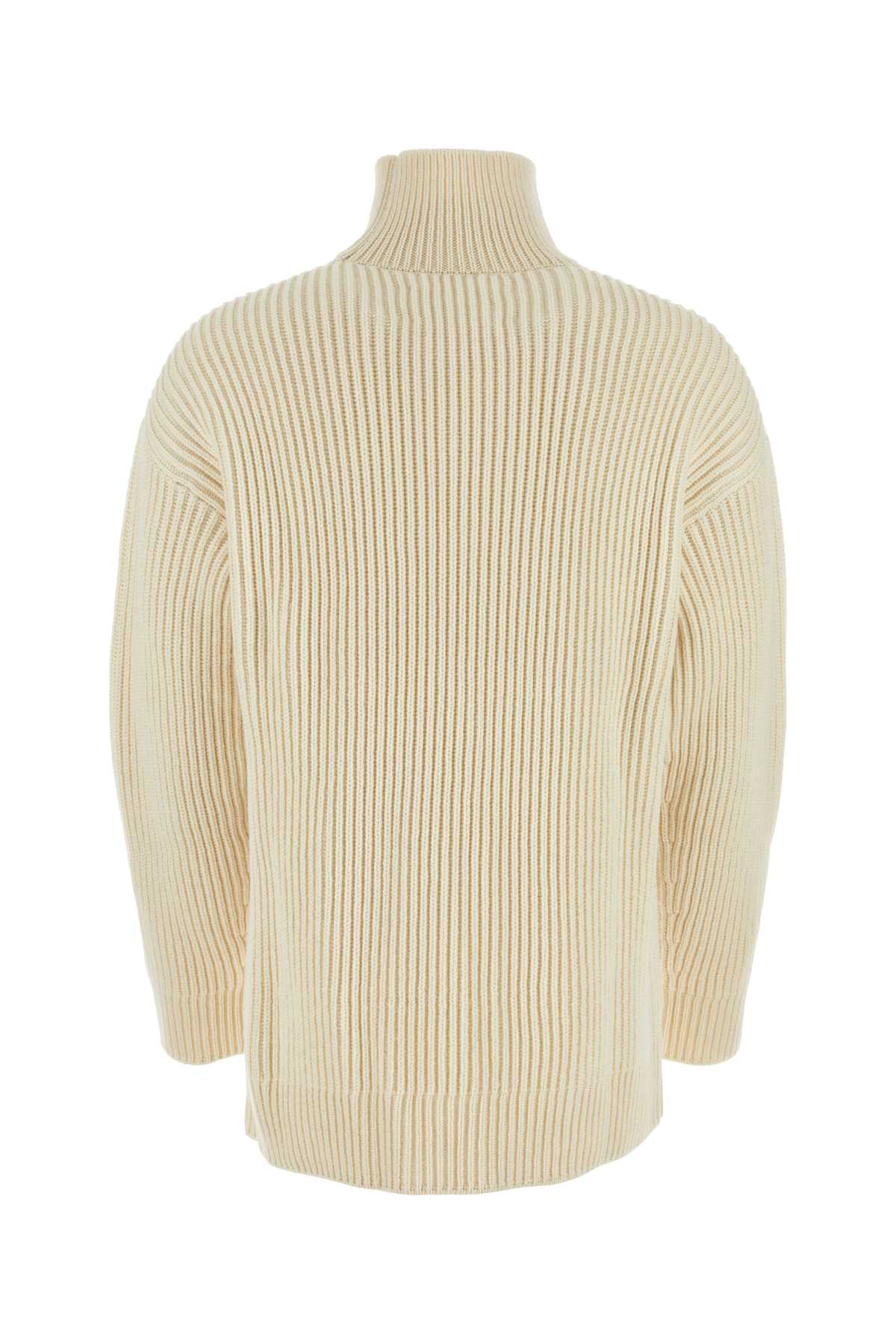 Shop Jil Sander Ivory Wool Sweater In 106