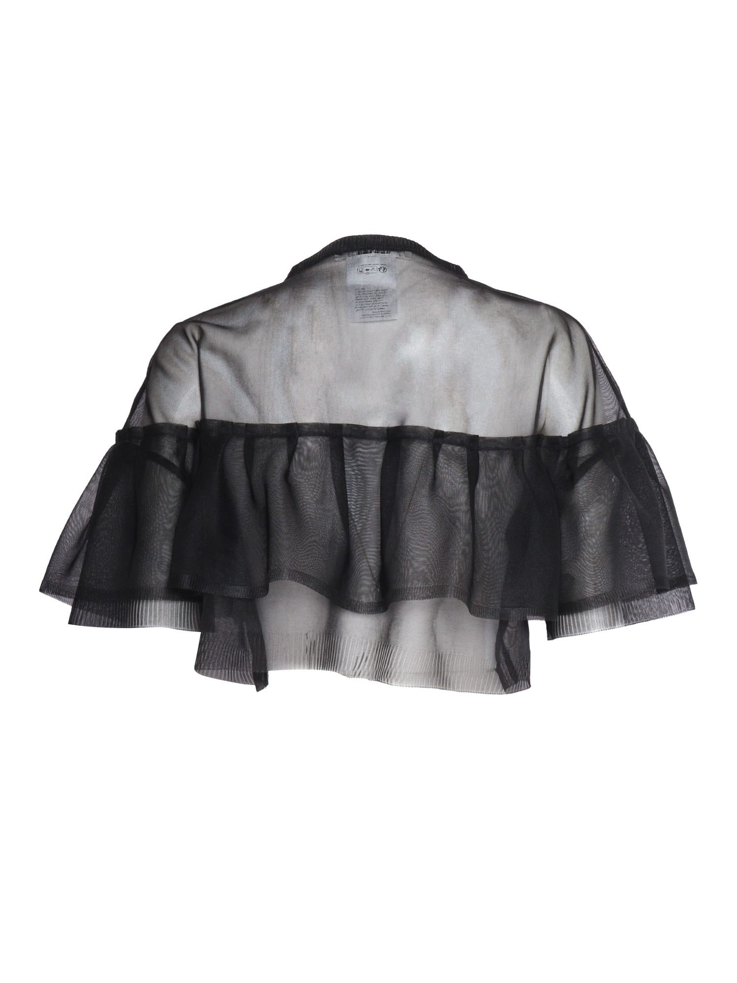 Philosophy Di Lorenzo Serafini Transparent Shirt With Ruffle In Black