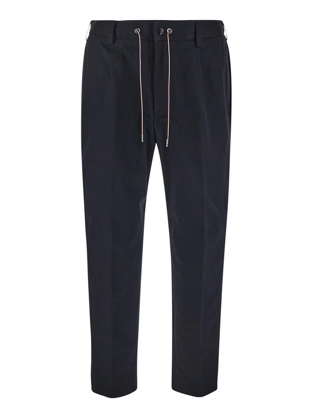 Shop Moncler Navy Blue Trousers