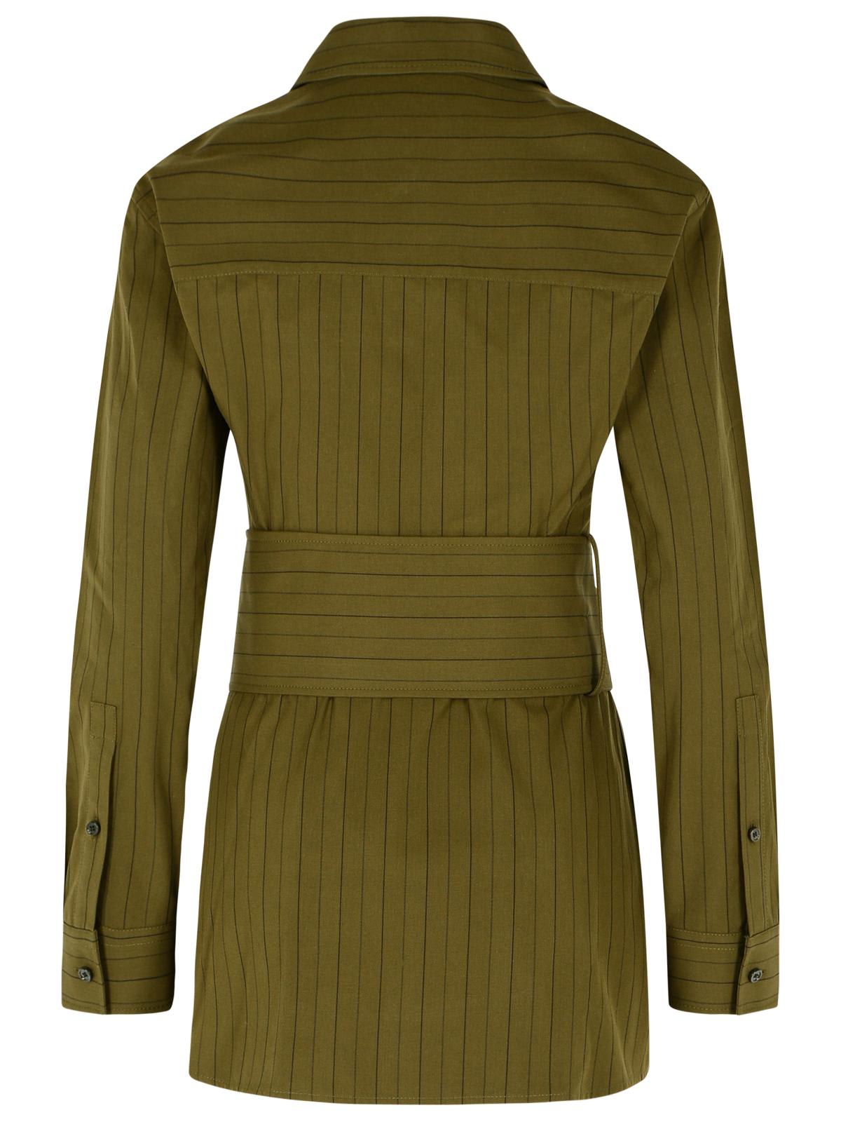 Burberry Green Cotton Mini Dress Women In Green