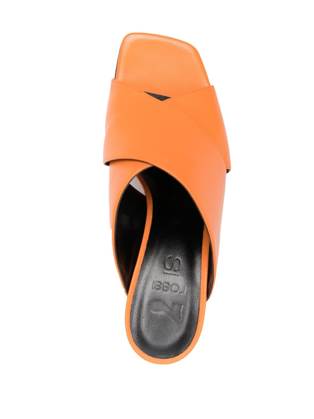 Si Rossi Leather Mules In Orange