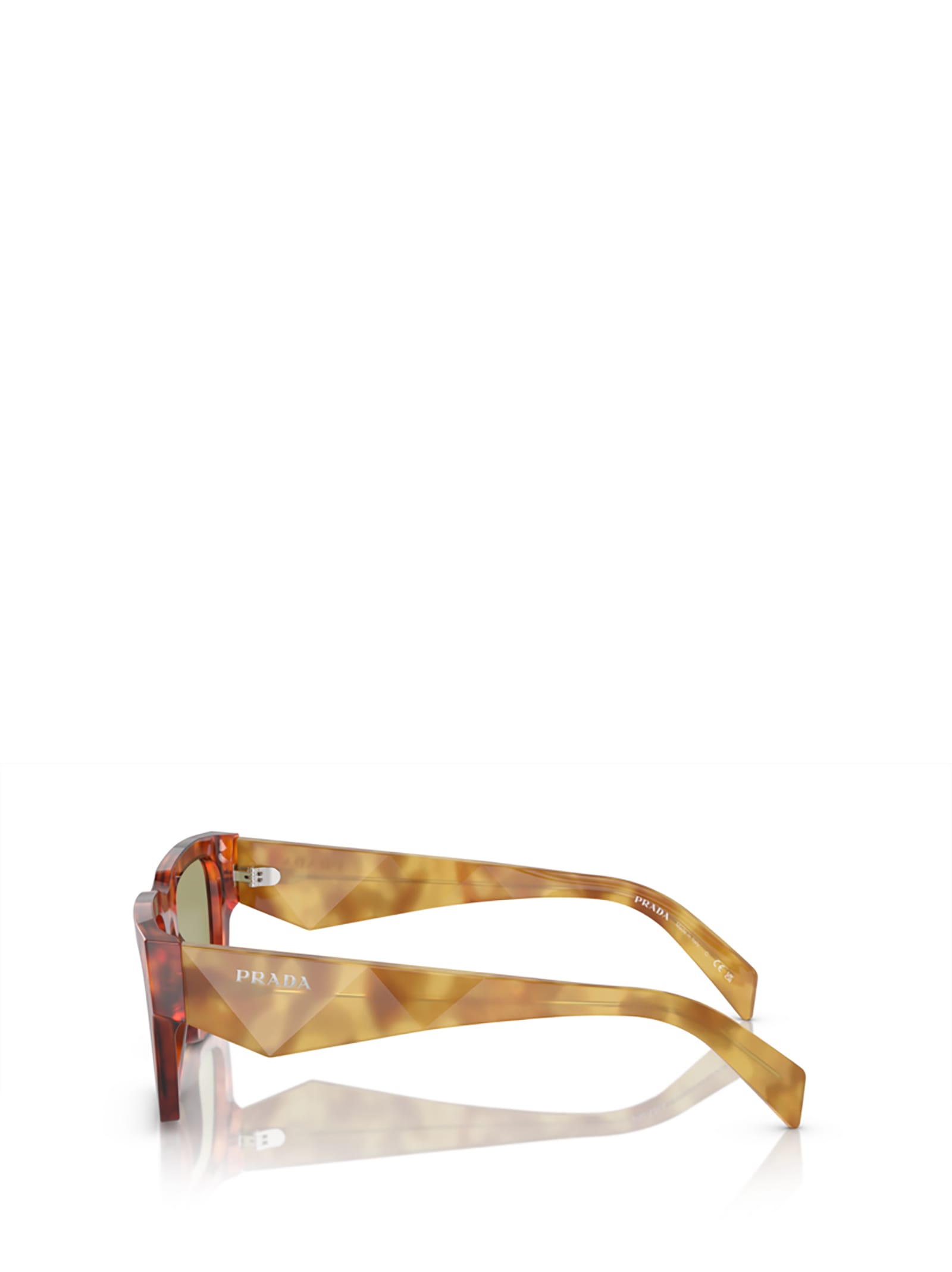 Shop Prada Pr A06s Cognac Tortoise Sunglasses