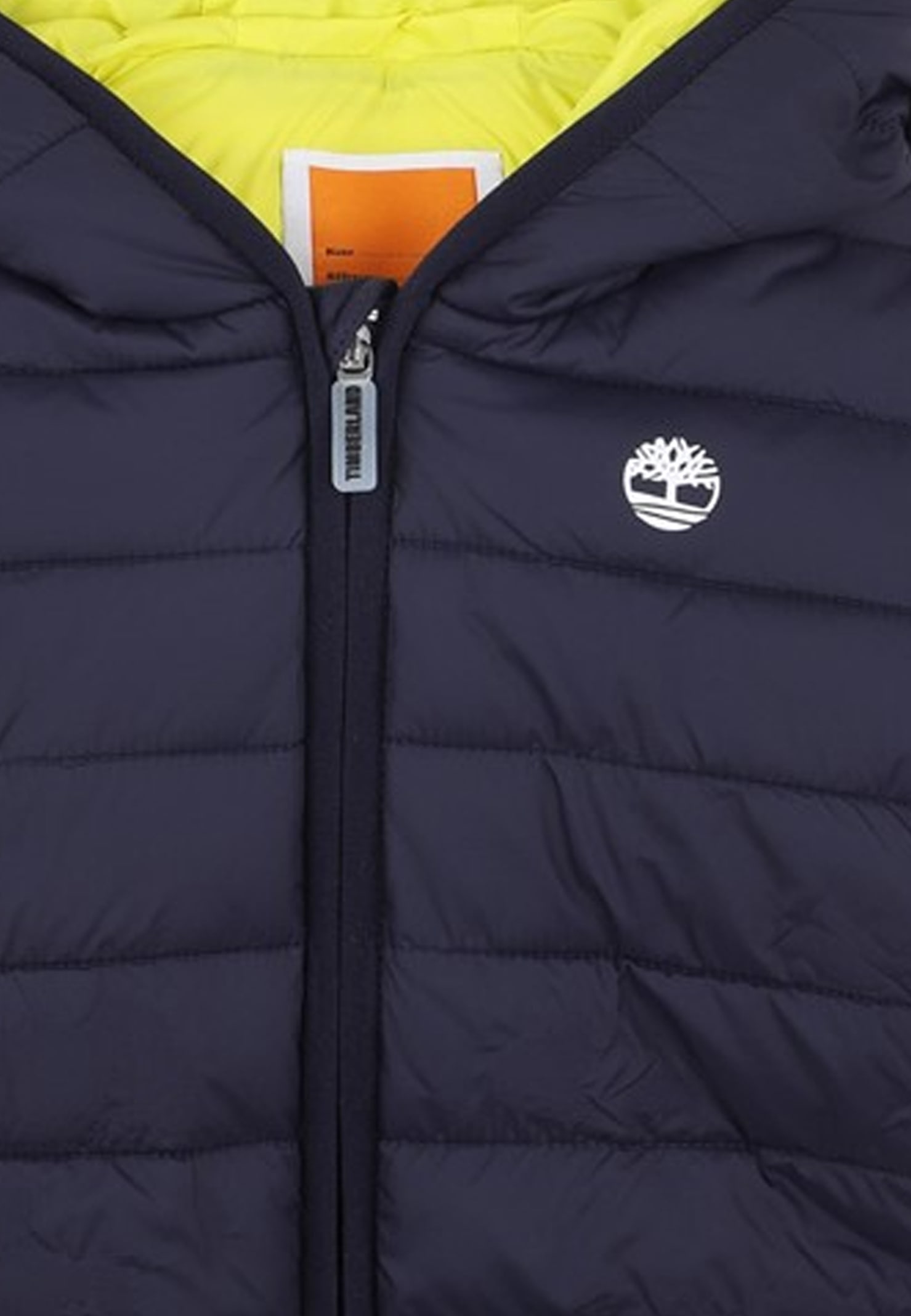 Timberland Blue Down Jacket For Baby Boy Wih Logo In Blue