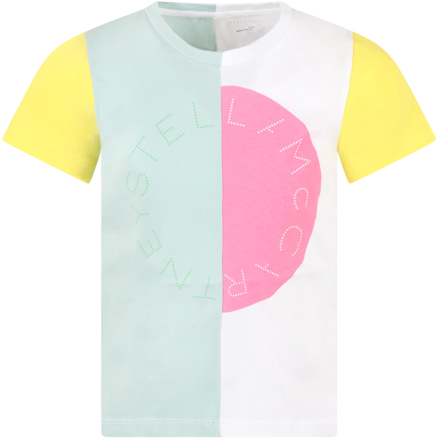 Stella McCartney Kids Color Block T-shirt For Girl With Logo