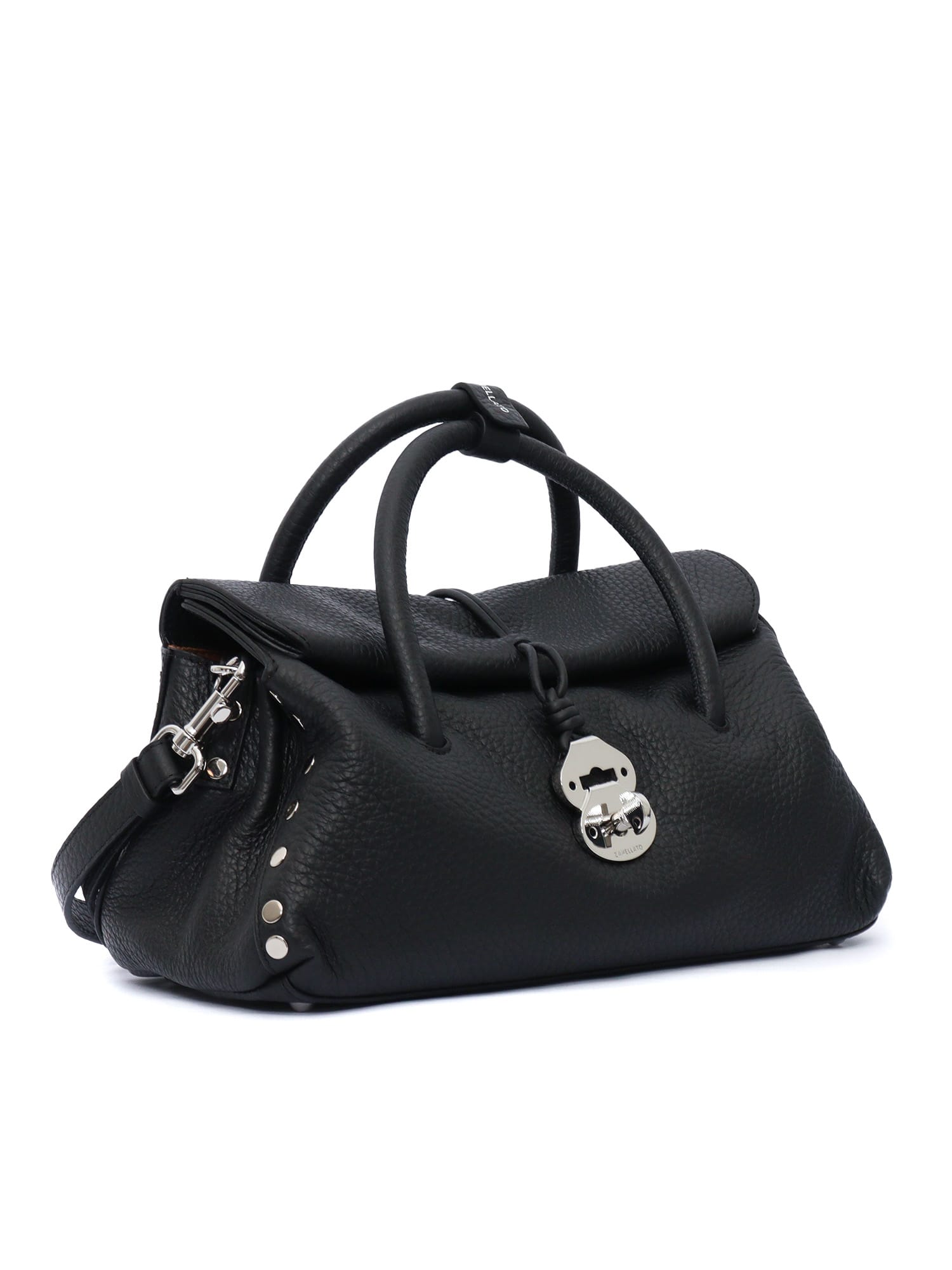 Zanellato Dotta Centauro Small Leather Handbag In Black