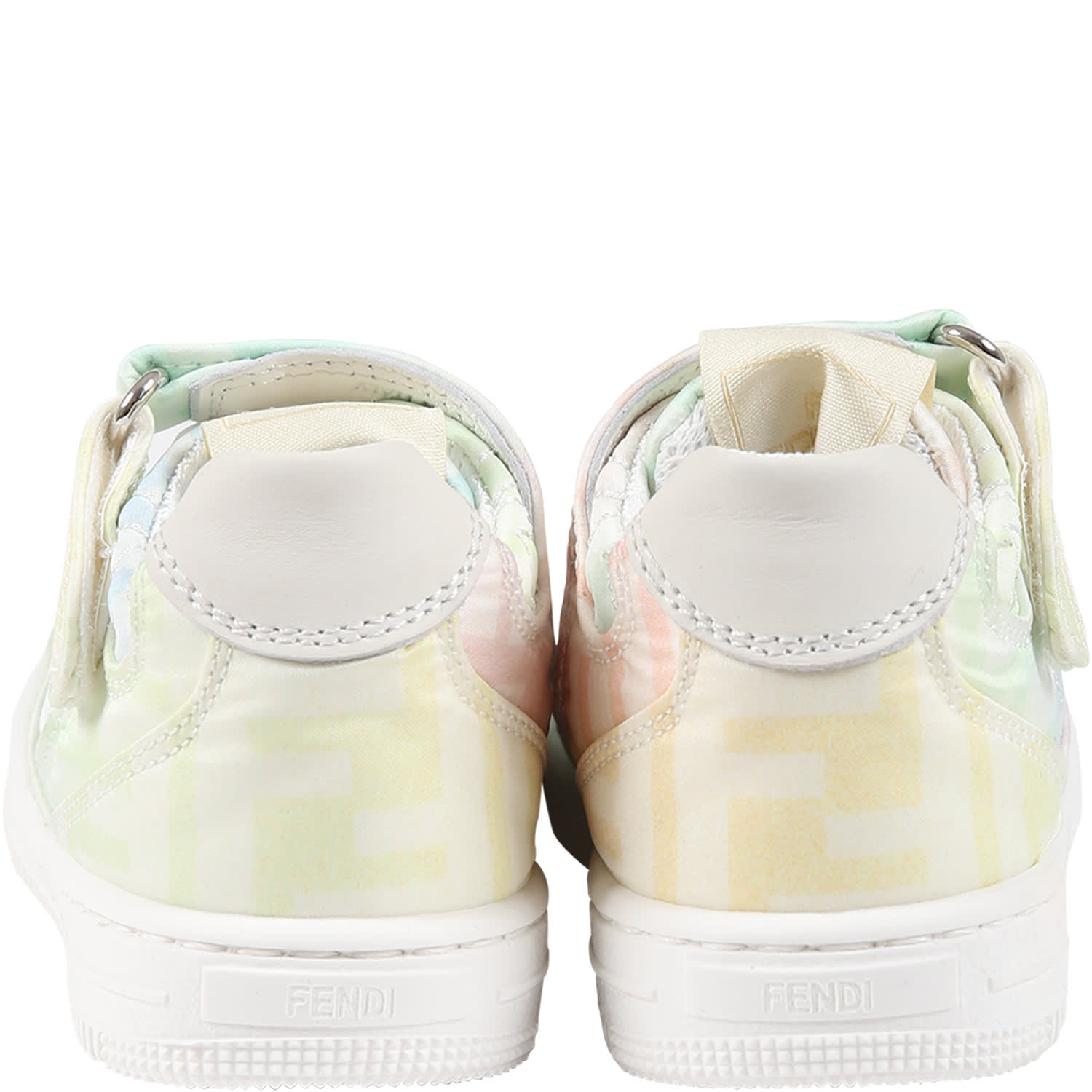 Shop Fendi Multicolor Sneakers For Girl With Double Ff
