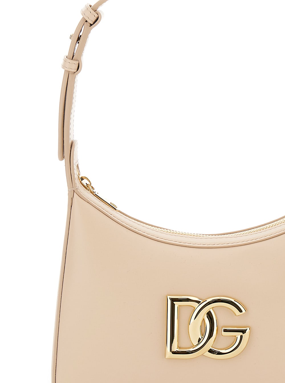 Shop Dolce & Gabbana 3.5 Pink Shoulder Bag With Logo Detail In Smooth Leather Woman