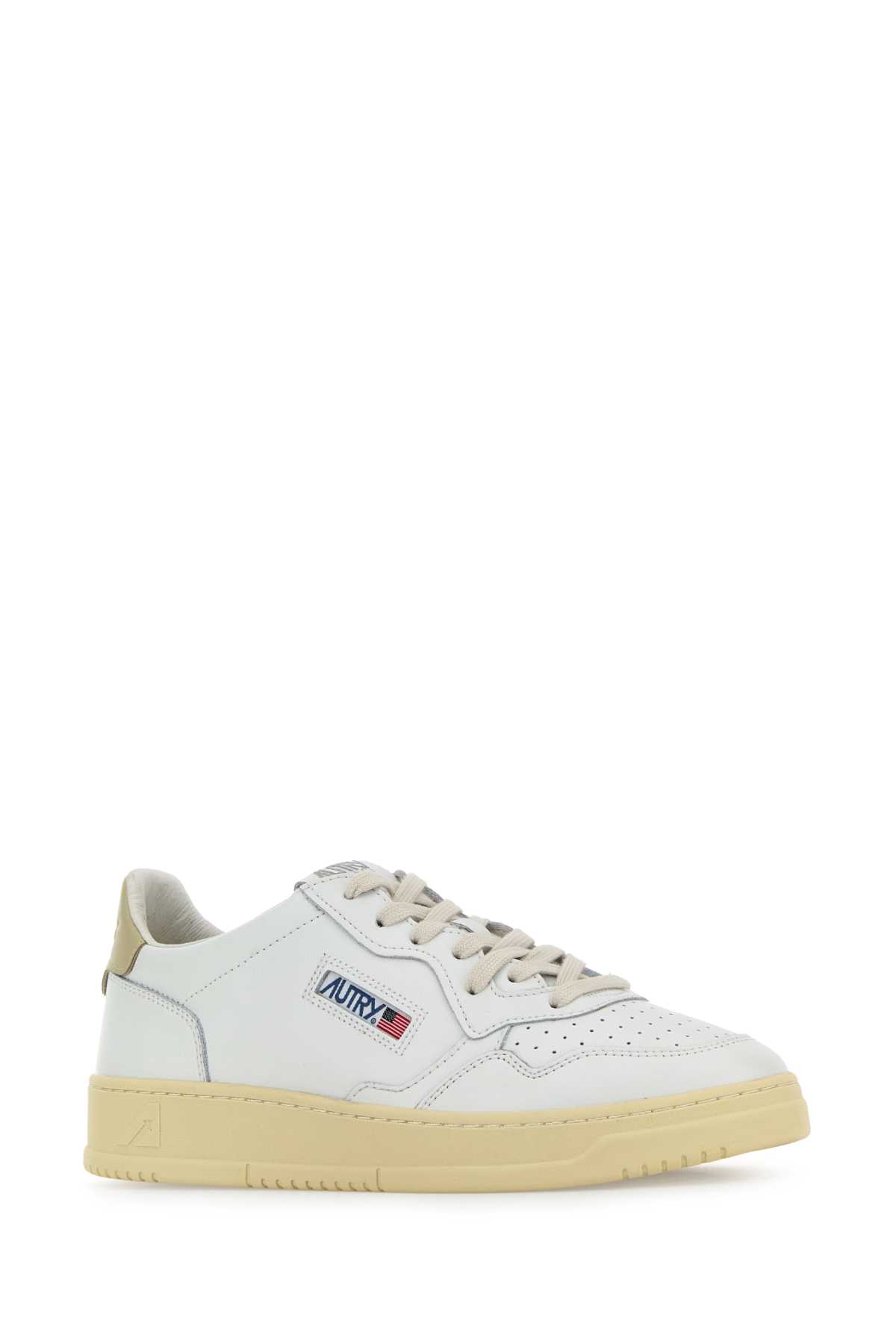 Autry Sneakers Medalist In Pelle Bianca Uomo In Neutral