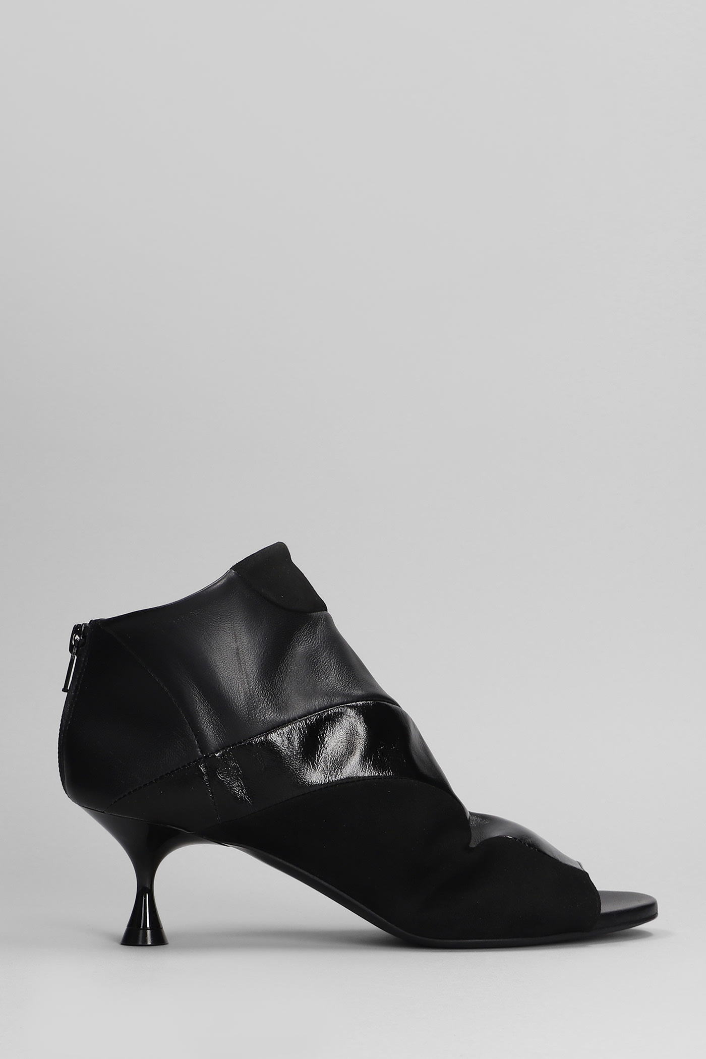 Shop Marc Ellis Vortex High Heels Ankle Boots In Black Suede And Leather