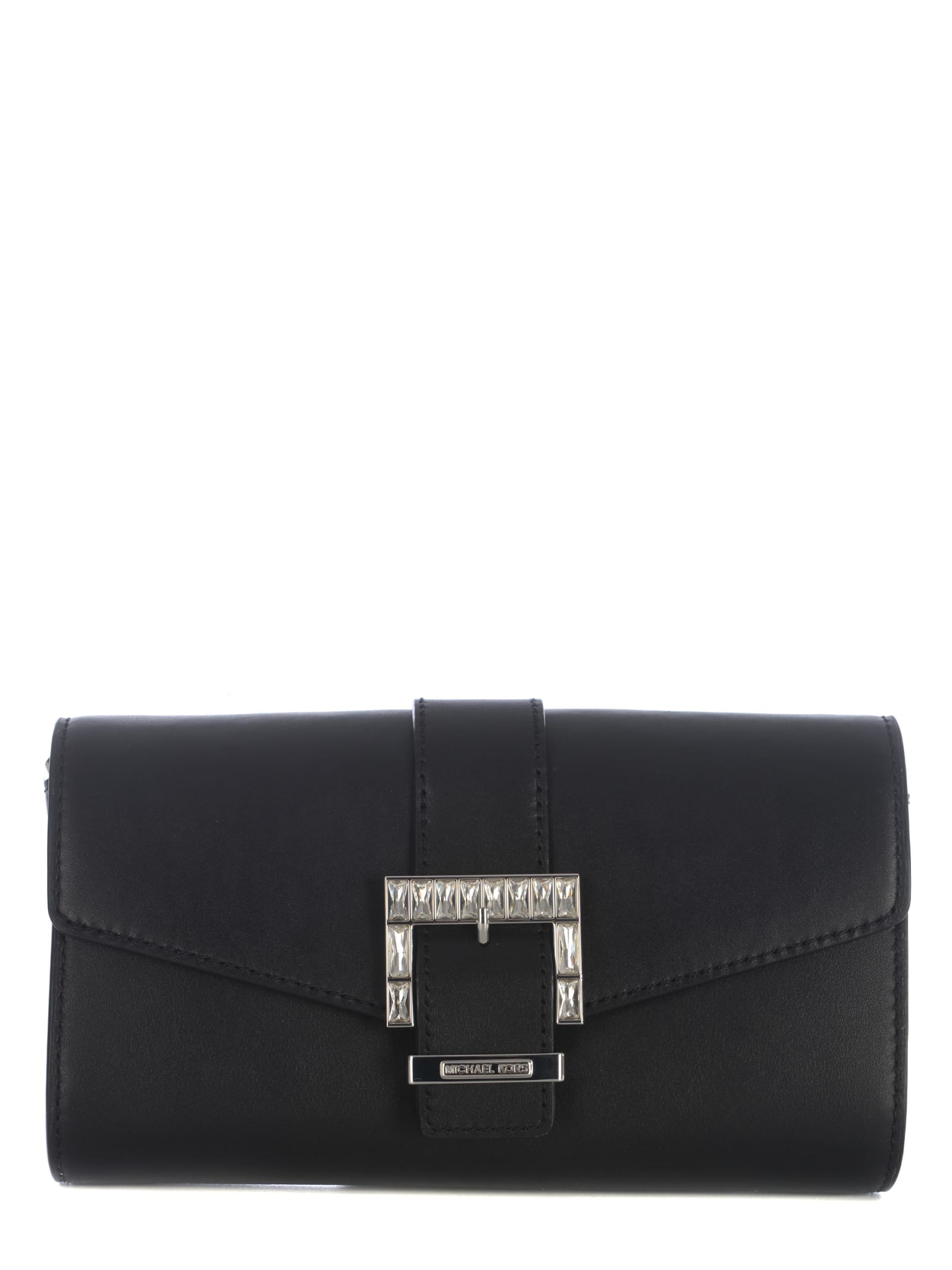Michael Kors Clutch Bag Penelope In Leather In Nero