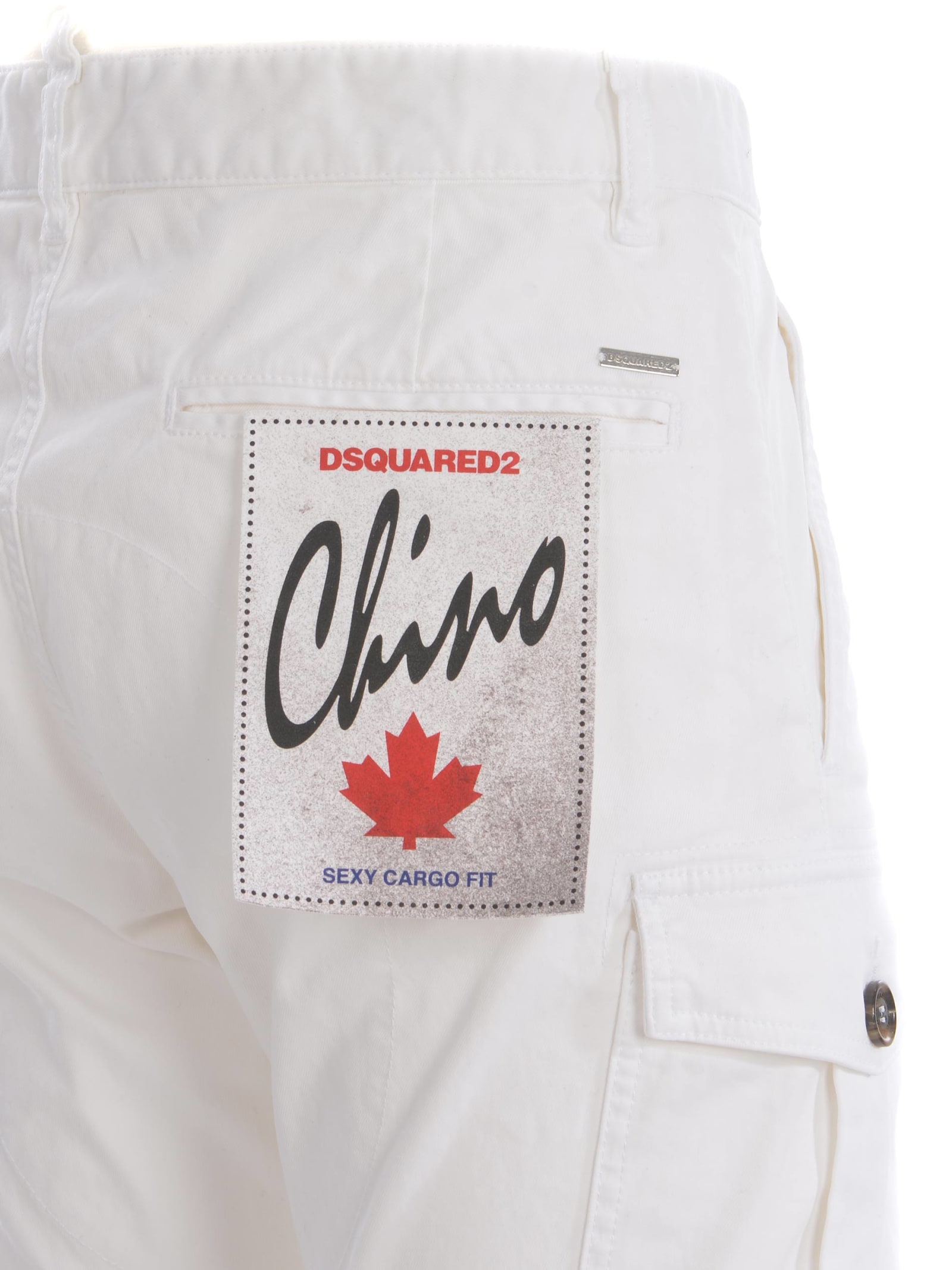Shop Dsquared2 Trousers  Sexy Cargo Made Of Cotton In Bianco