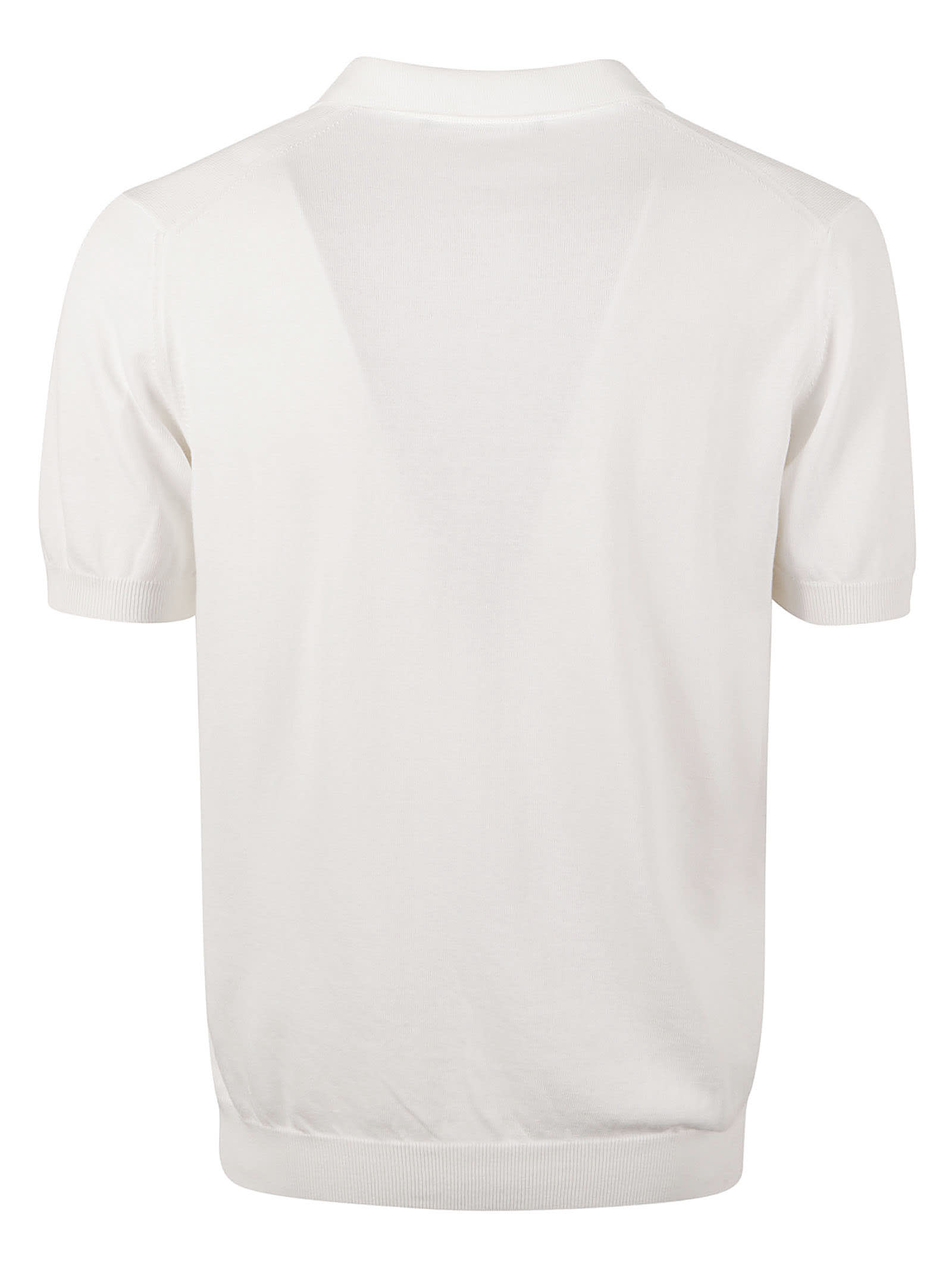 Shop Tagliatore Button-less Placket Polo Shirt In White
