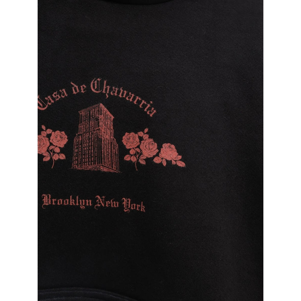 Willy Chavarria Mens Black Casa De Chavarria Relaxed-fit Cotton-jersey Hoodie In Multi