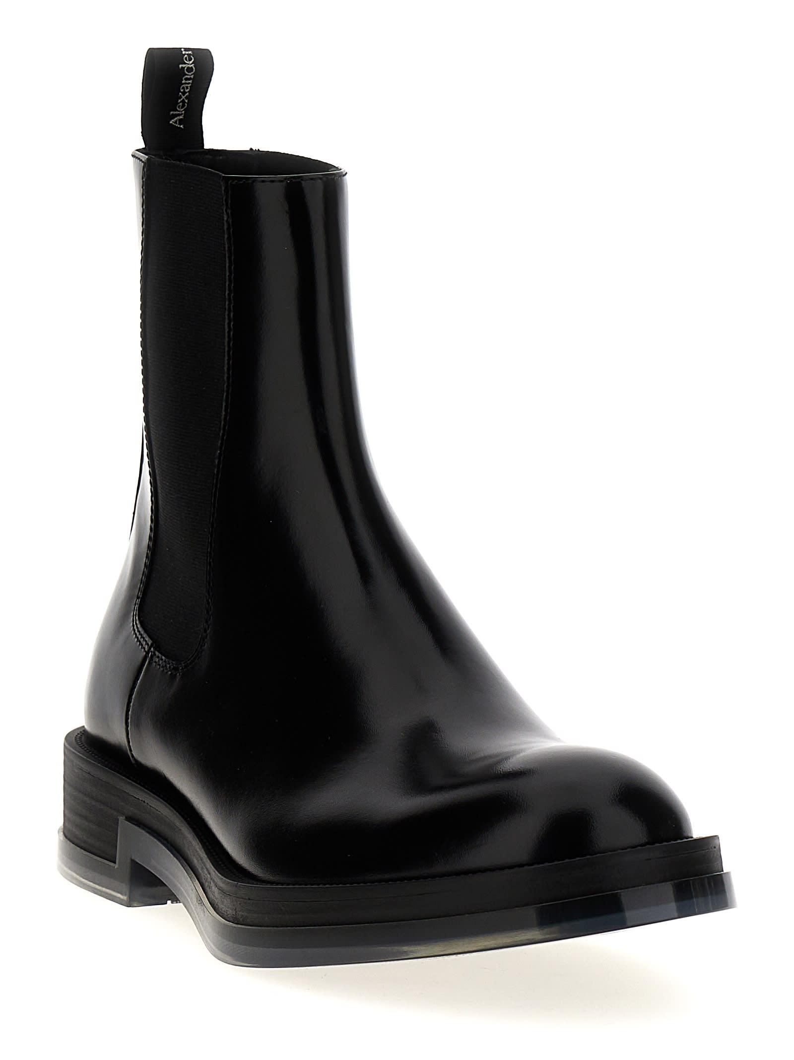 Shop Alexander Mcqueen Float Chelsea Boots In Black