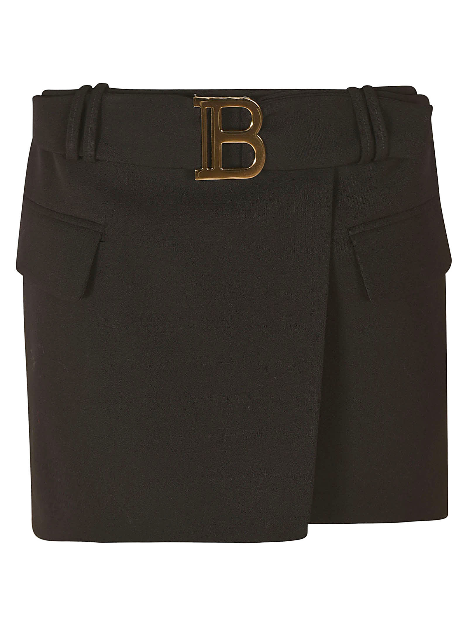 Balmain Belted Waist Short Skirt