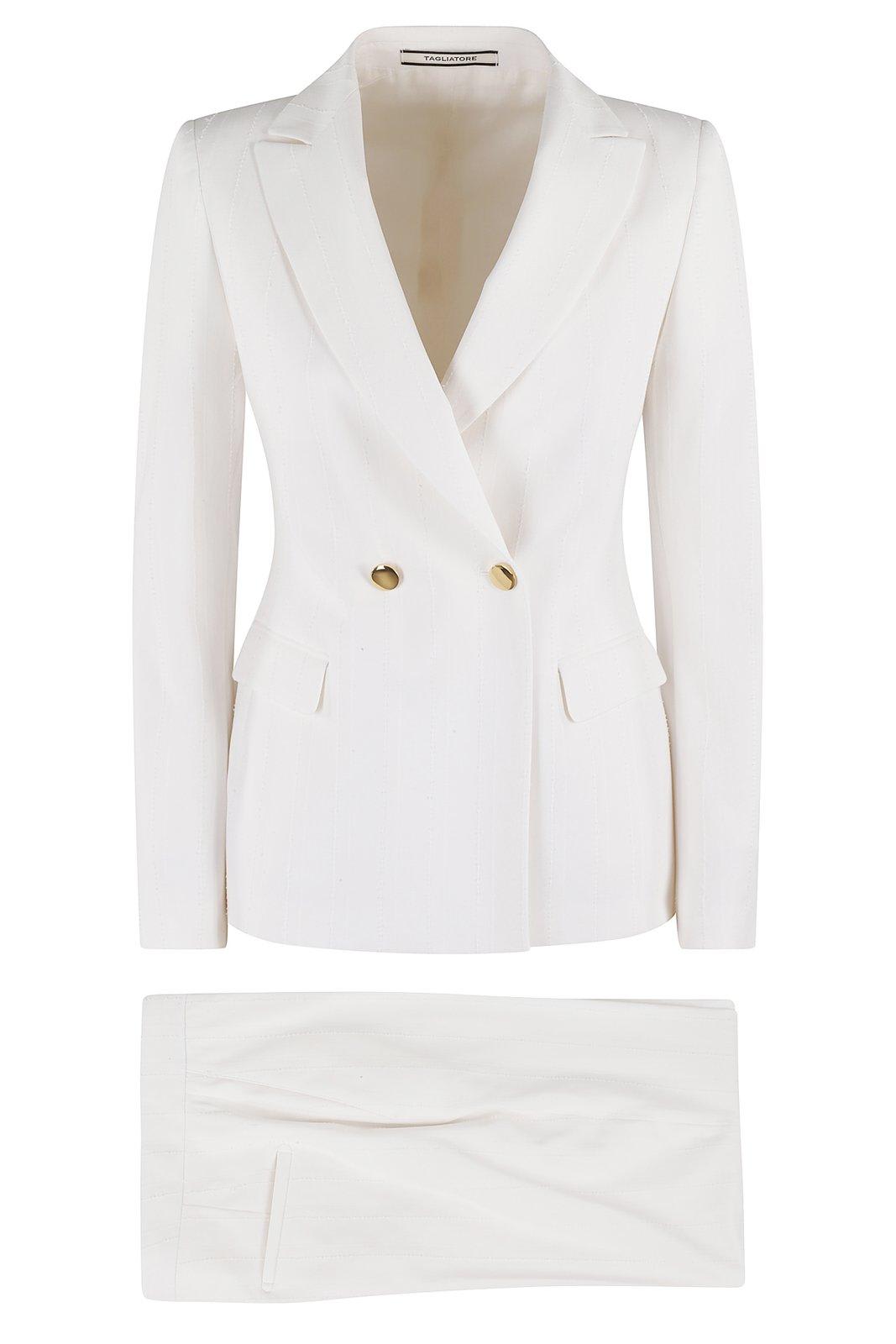 Shop Tagliatore Double-breasted Straight Leg Tailored Suit