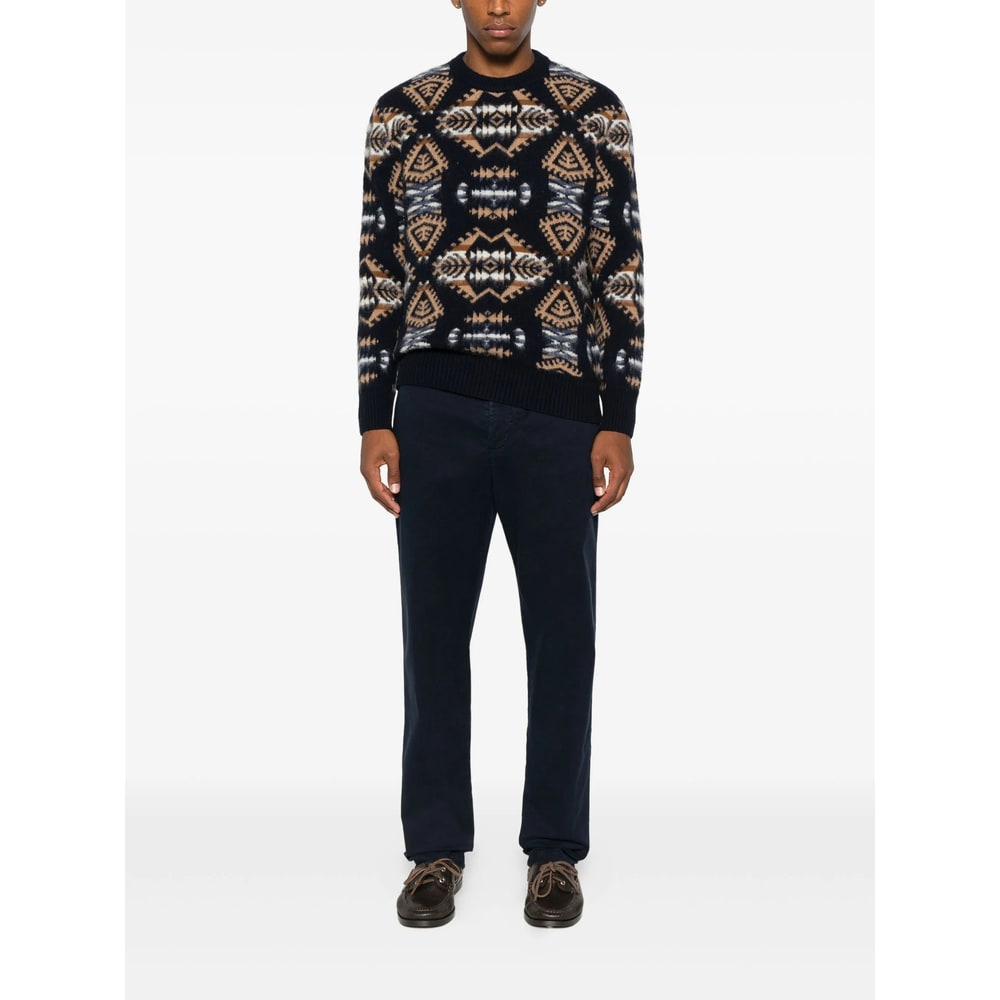 Altea Geometric-pattern Crewneck Knitted Jumper In Multi