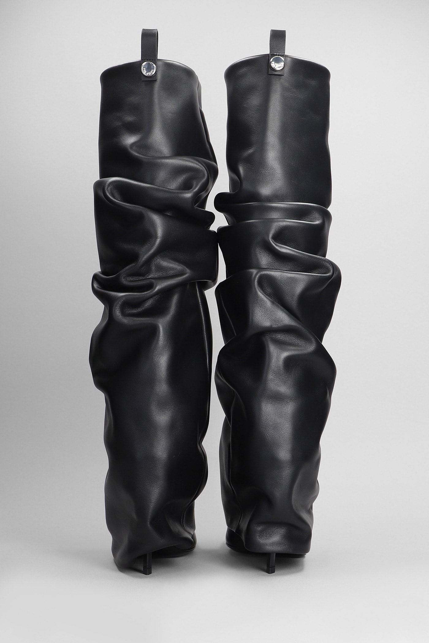 Shop Attico Rea High Heels Boots In Black Leather