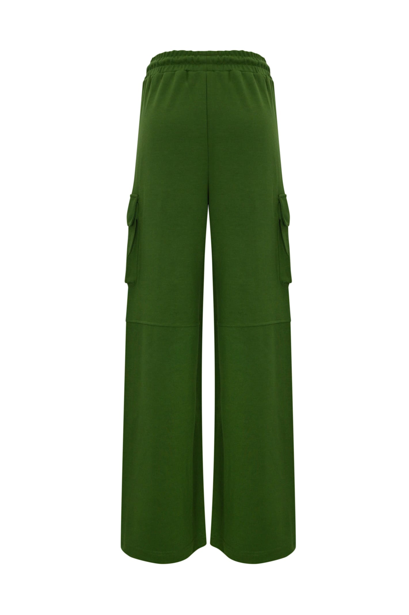 Shop Patrizia Pepe Cotton Fleece Cargo Trousers In Green Garden