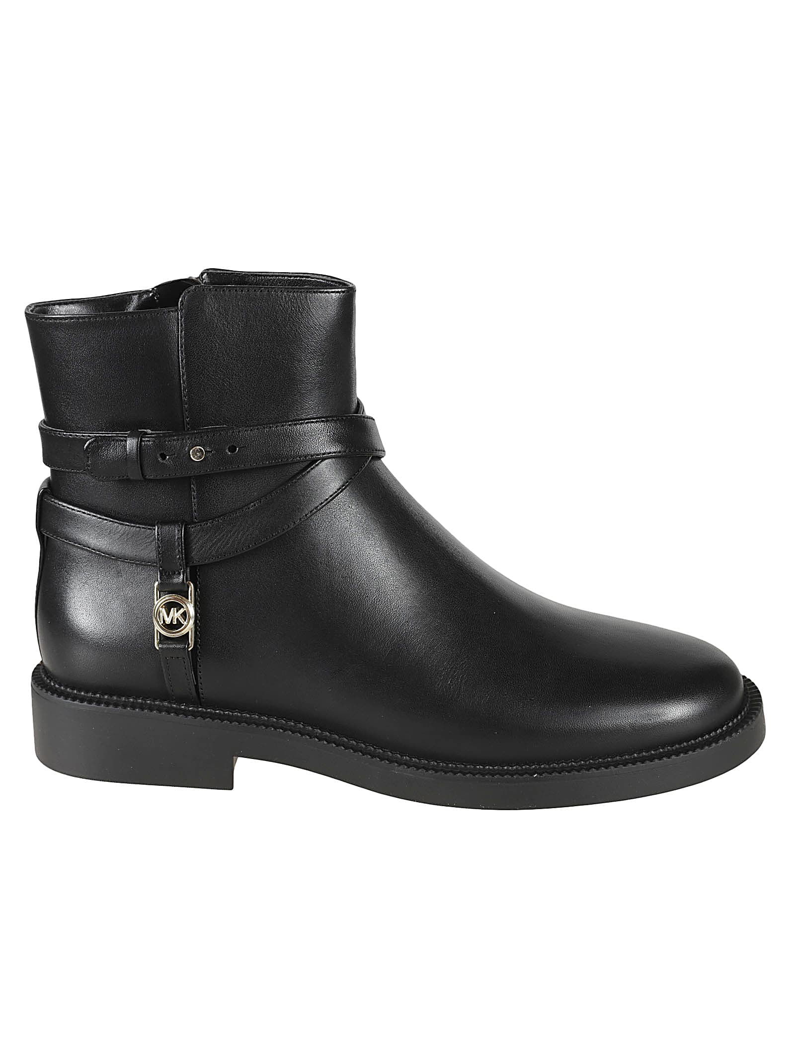 Michael Kors Ankle Strap Boots In Leather