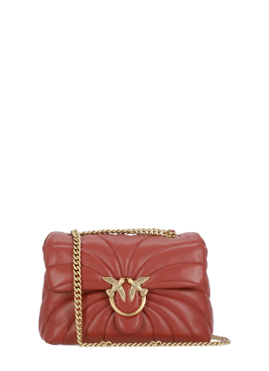 Shop Pinko Classic Love Puff Bag In Bordeaux