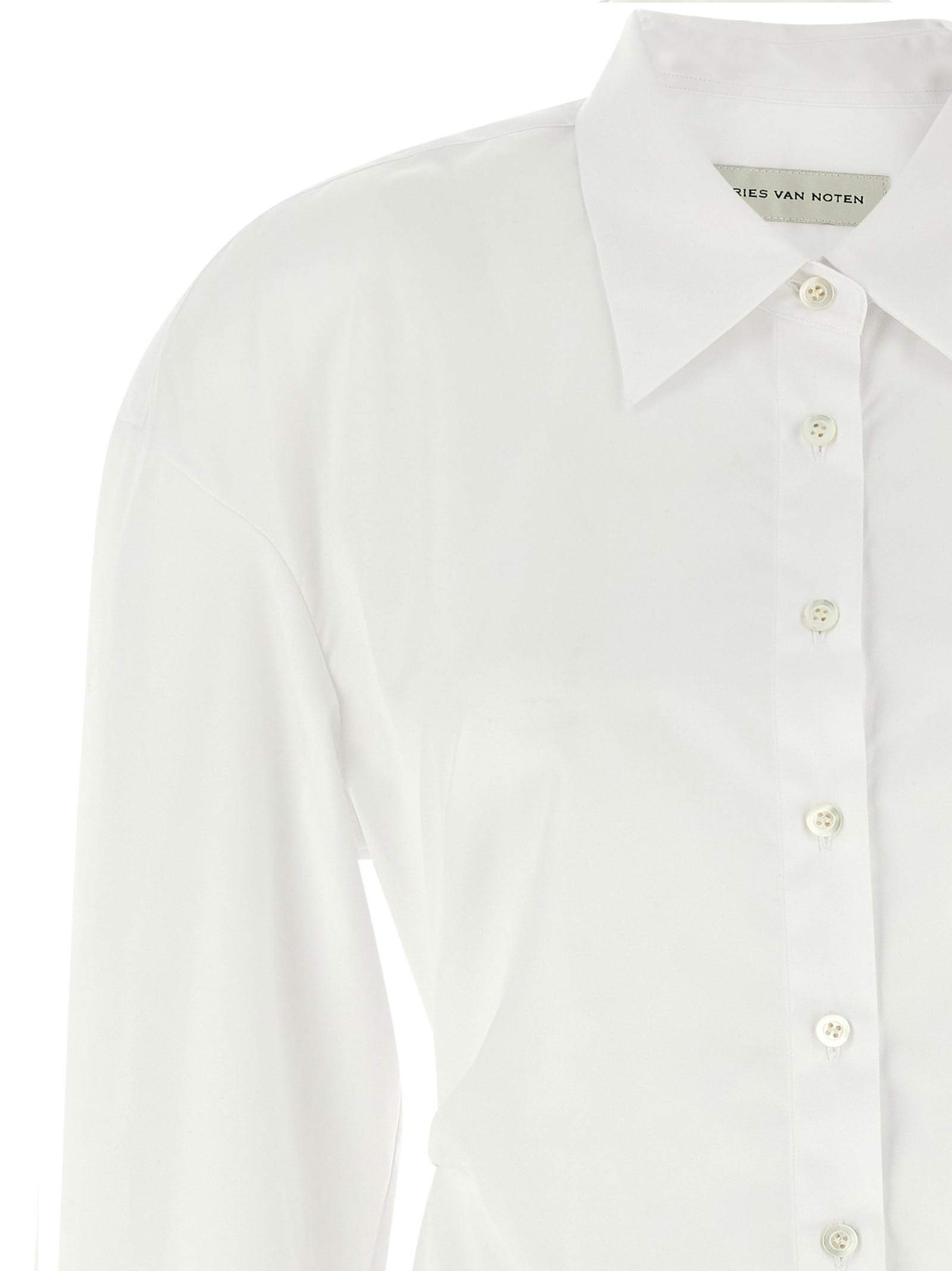 Dries Van Noten 'cenny' Shirt With Long Sleeves And Pointed Collar In White
