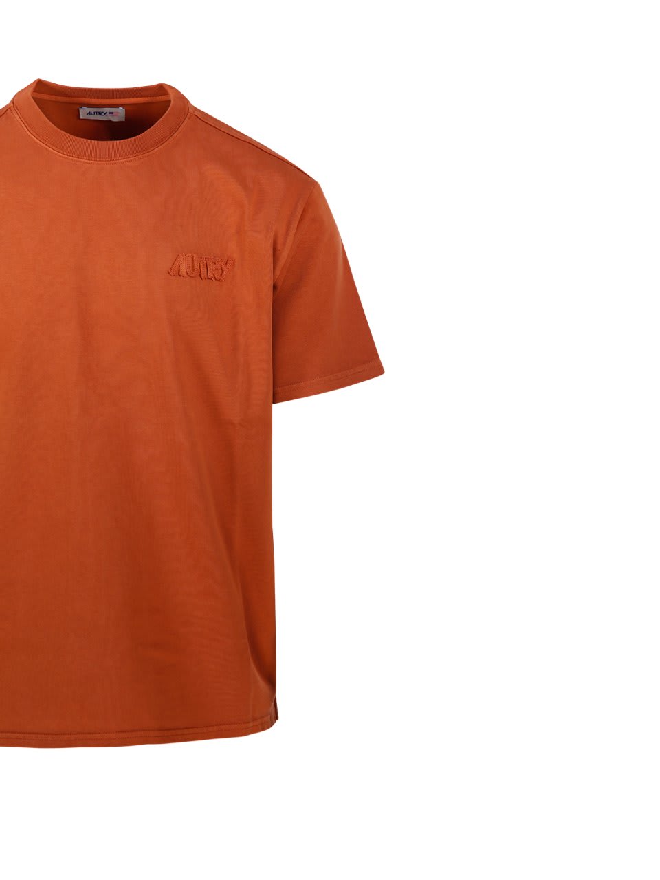 Autry Logo Patch Crewneck T-shirt In Rust