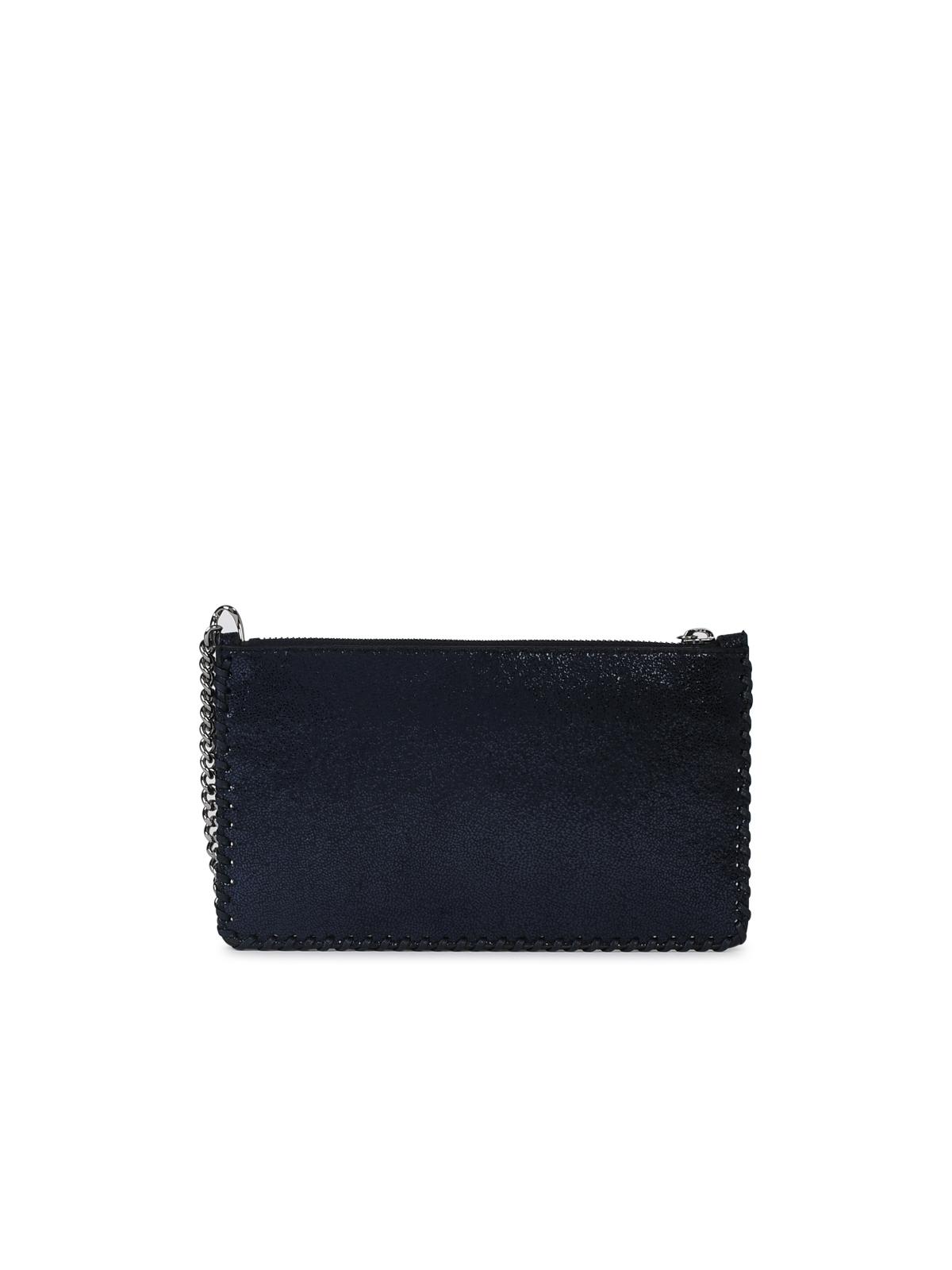 Shop Stella Mccartney Blue Recycled Polyester Falabella Mini Clutch Bag