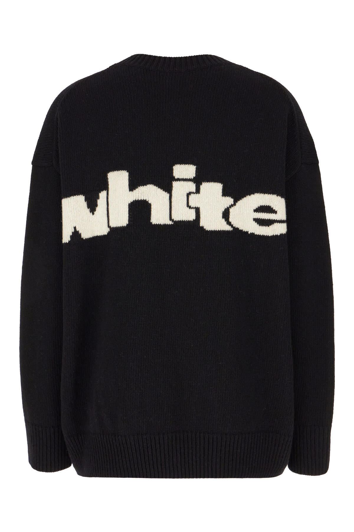 Shop Off-white Black Wool Blend Oversize Sweater