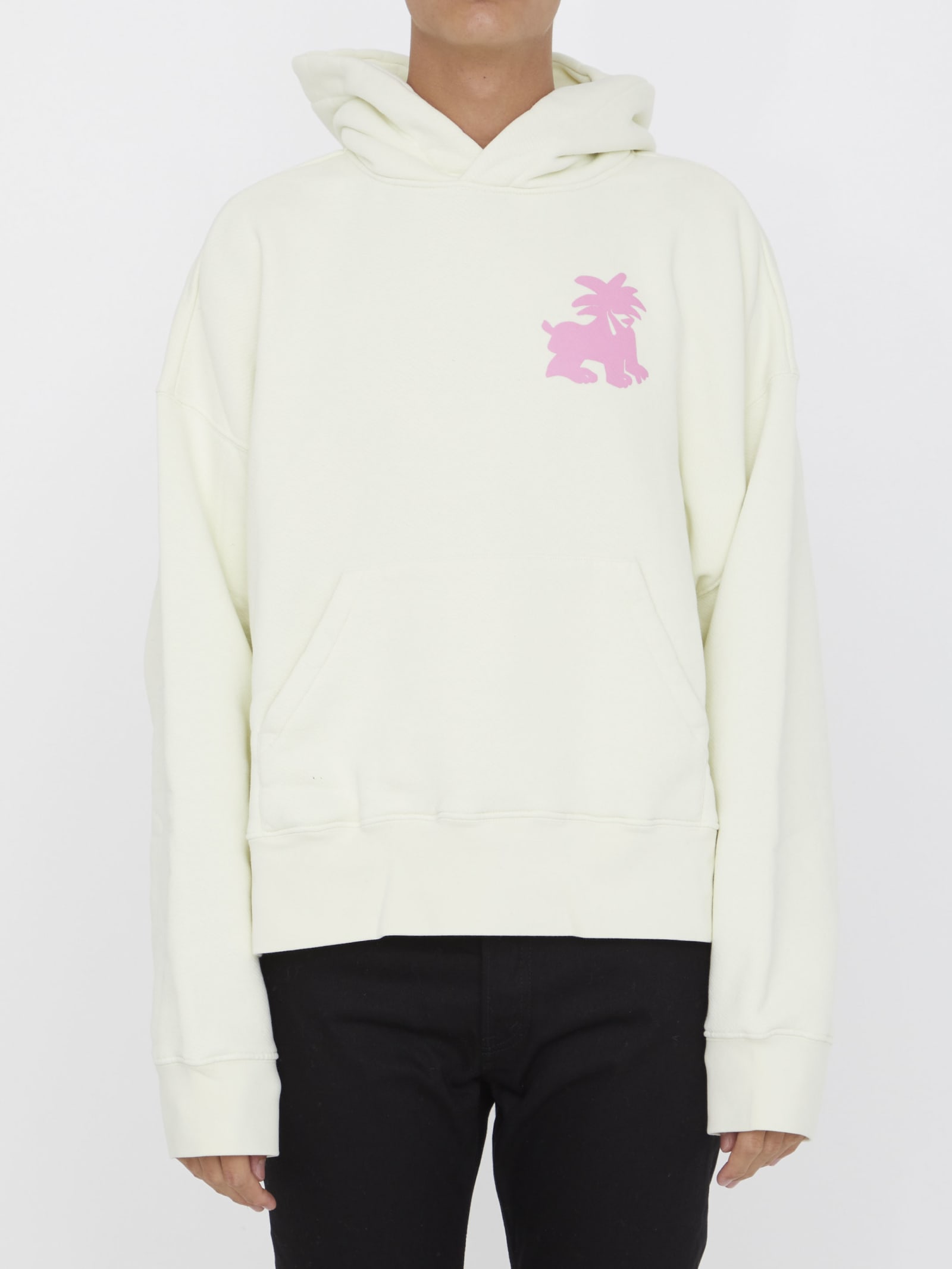 Shop Palm Angels Leon Hoodie In Yellow