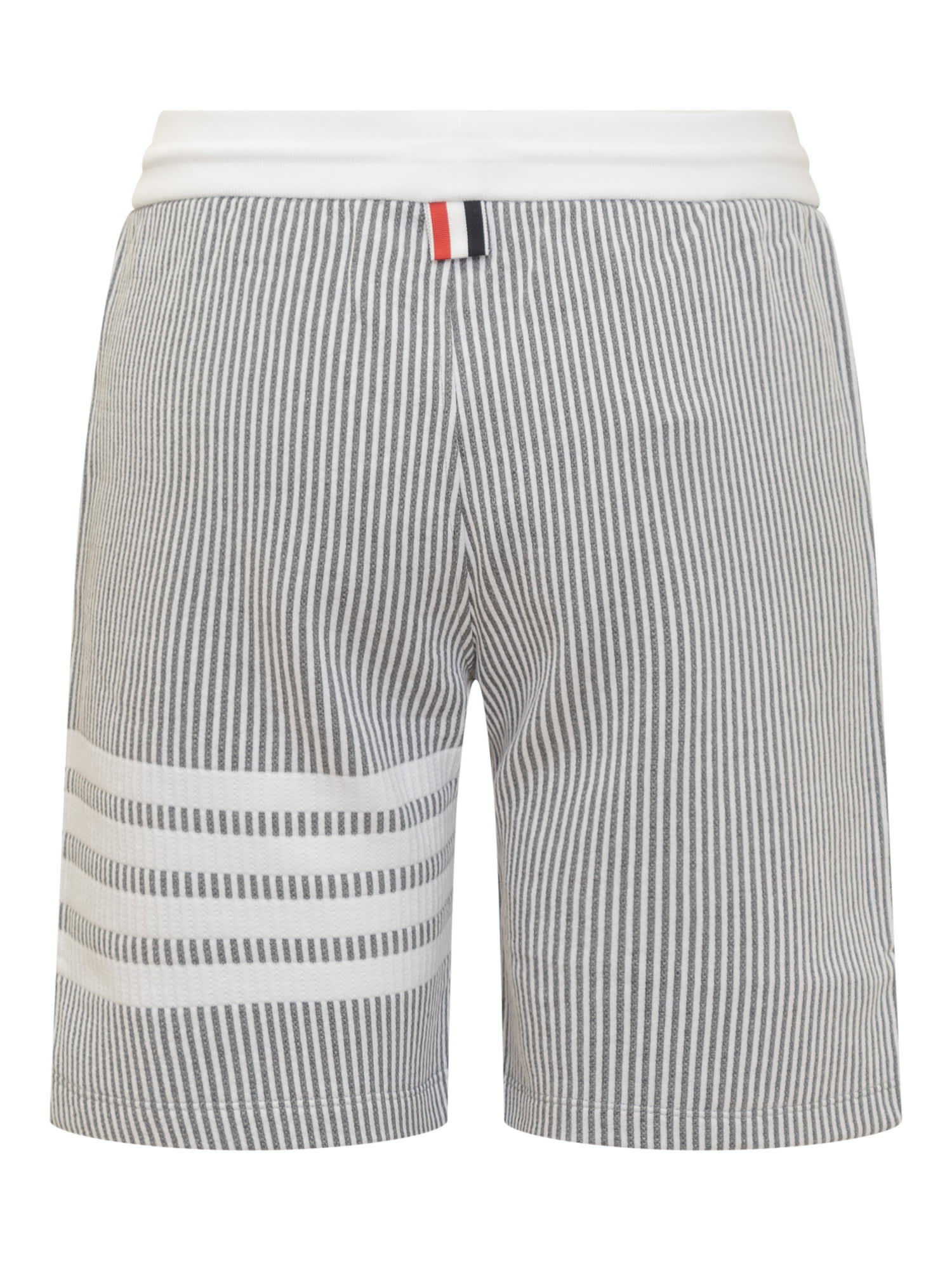 Shop Thom Browne Shorts In Light Grey