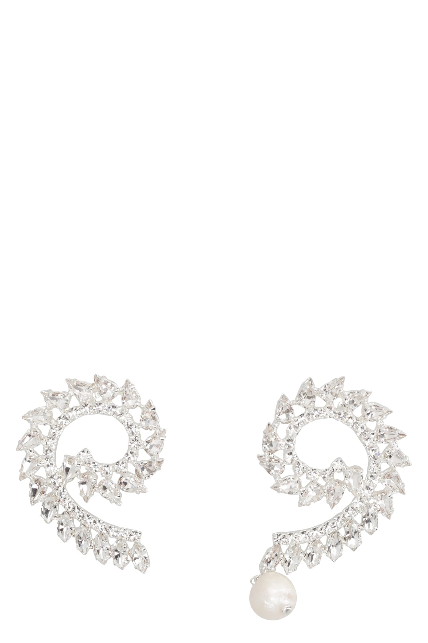 Shop Magda Butrym Embellished Earrings In Silver