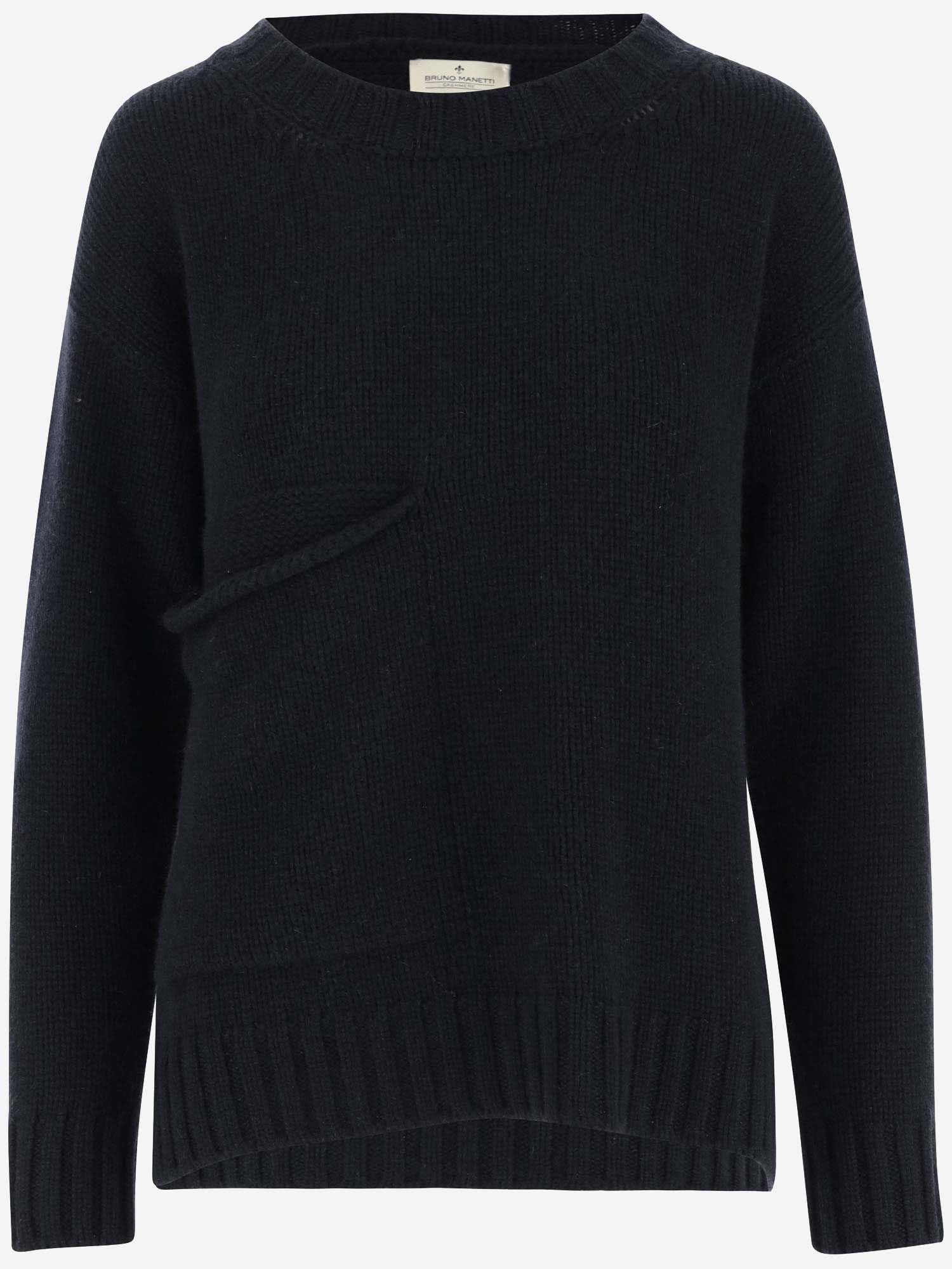 Bruno Manetti Cashmere Sweater In Black