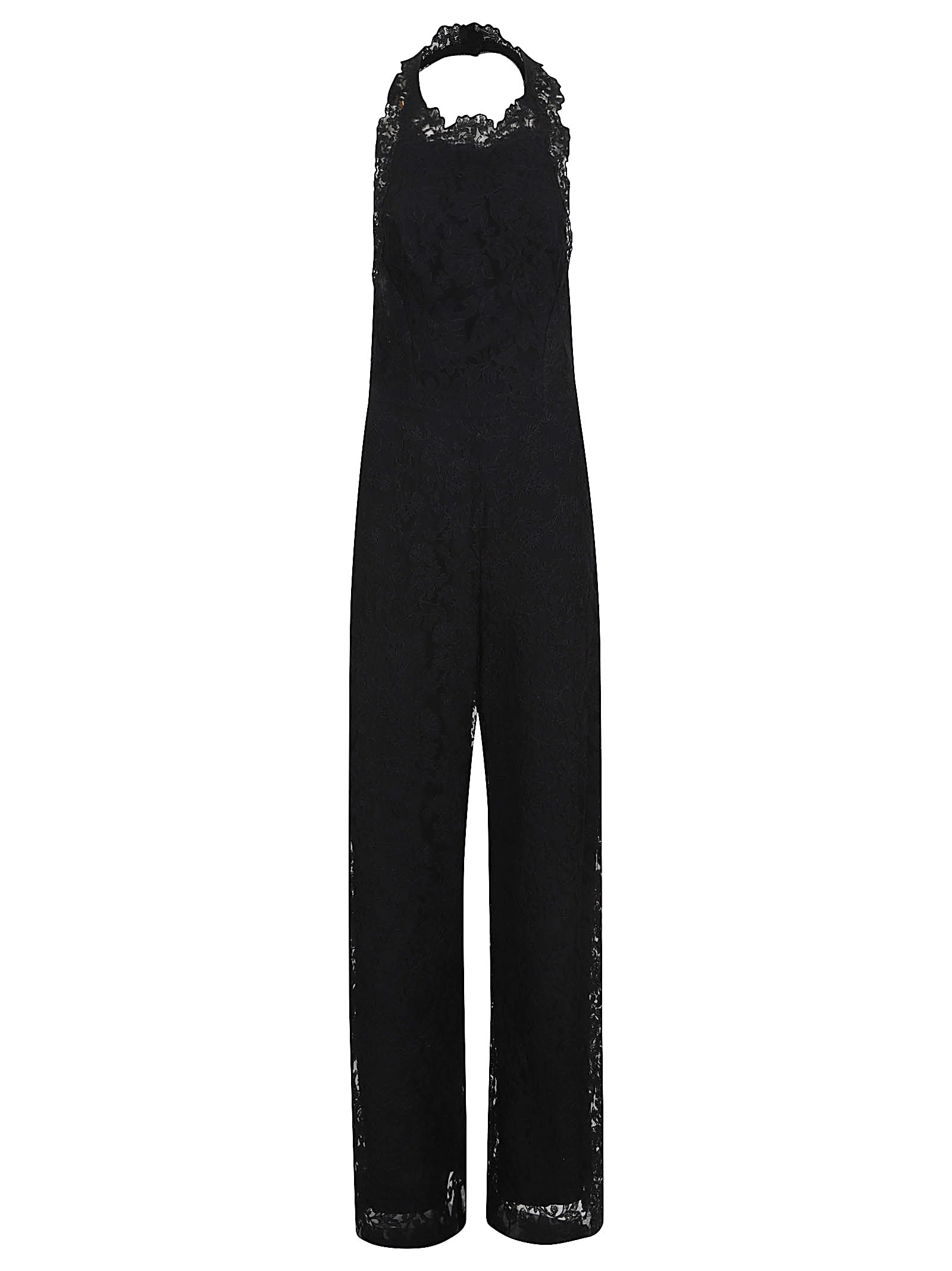 Ermanno Scervino Backless Halter Neck Lace Dress In Black