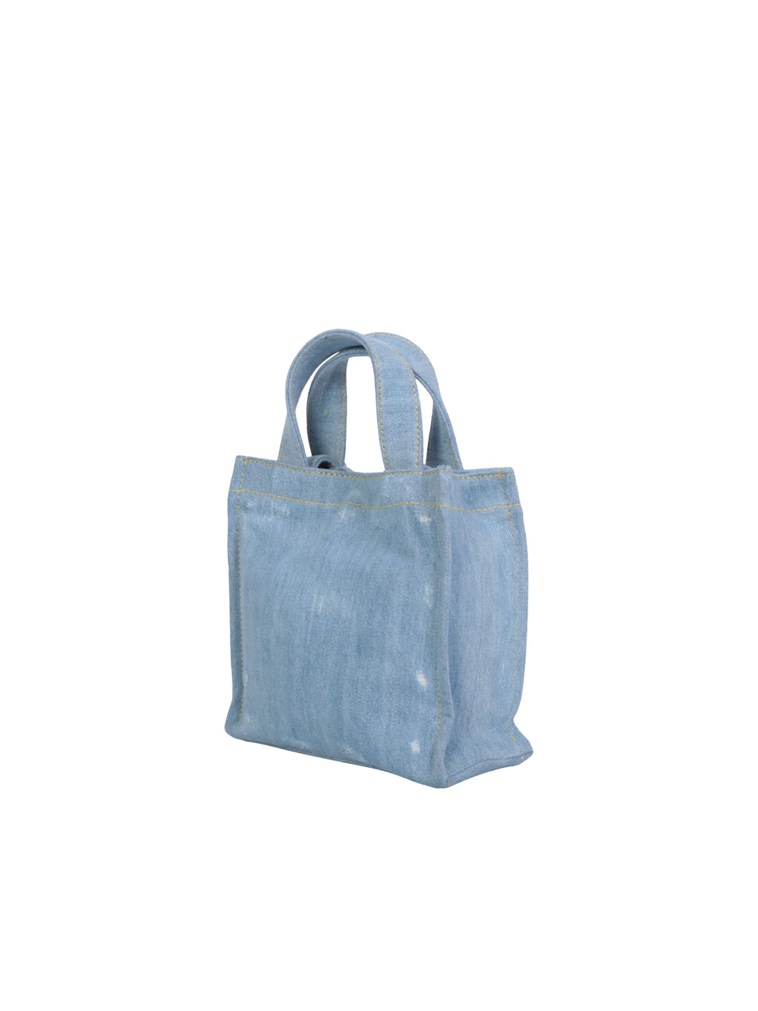 Shop Acne Studios Denim Mini Logo Bag In Blue