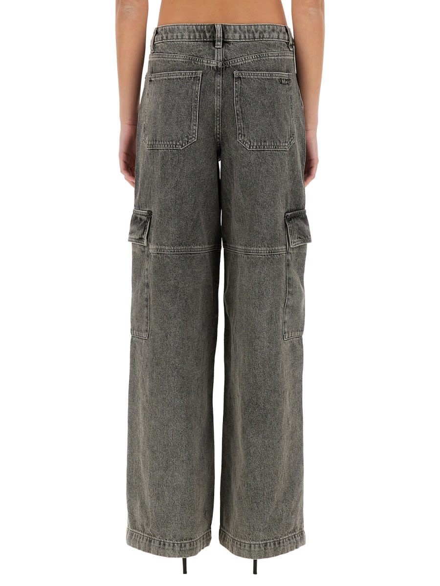 Michael Kors Belted Straight Leg Jeans In Grey
