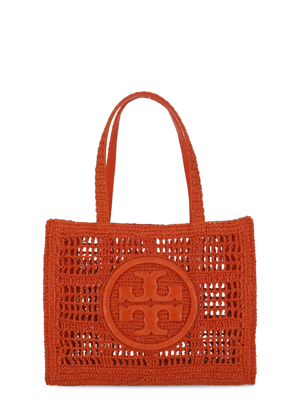 Shop Tory Burch Ella Hand-crocheted Small Tote Bag In Red