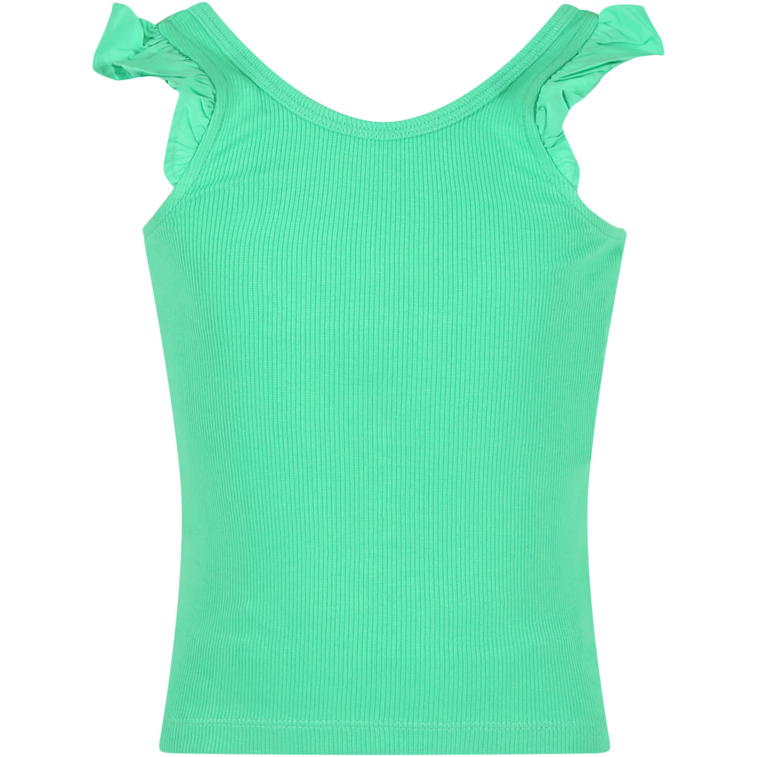 MOLO GREEN TOP FOR GIRL WITH RUFFLES