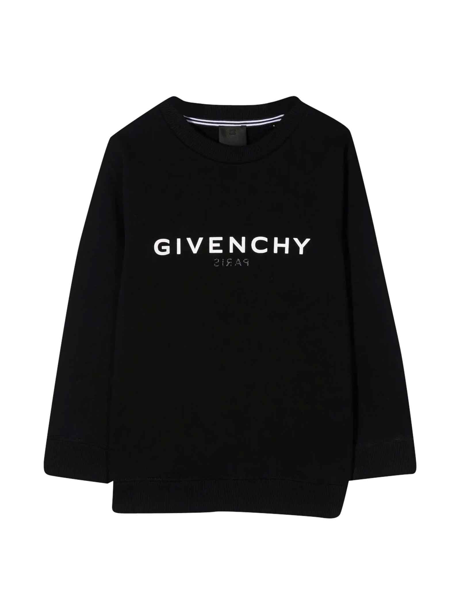 Givenchy Black Sweatshirt With White Logo