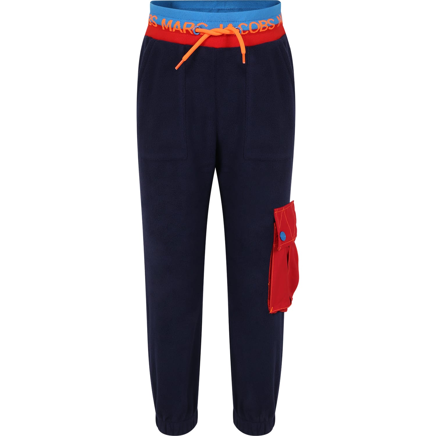 Shop Little Marc Jacobs Blue Tracksuit Trousers For Boy With Logo In T Marine