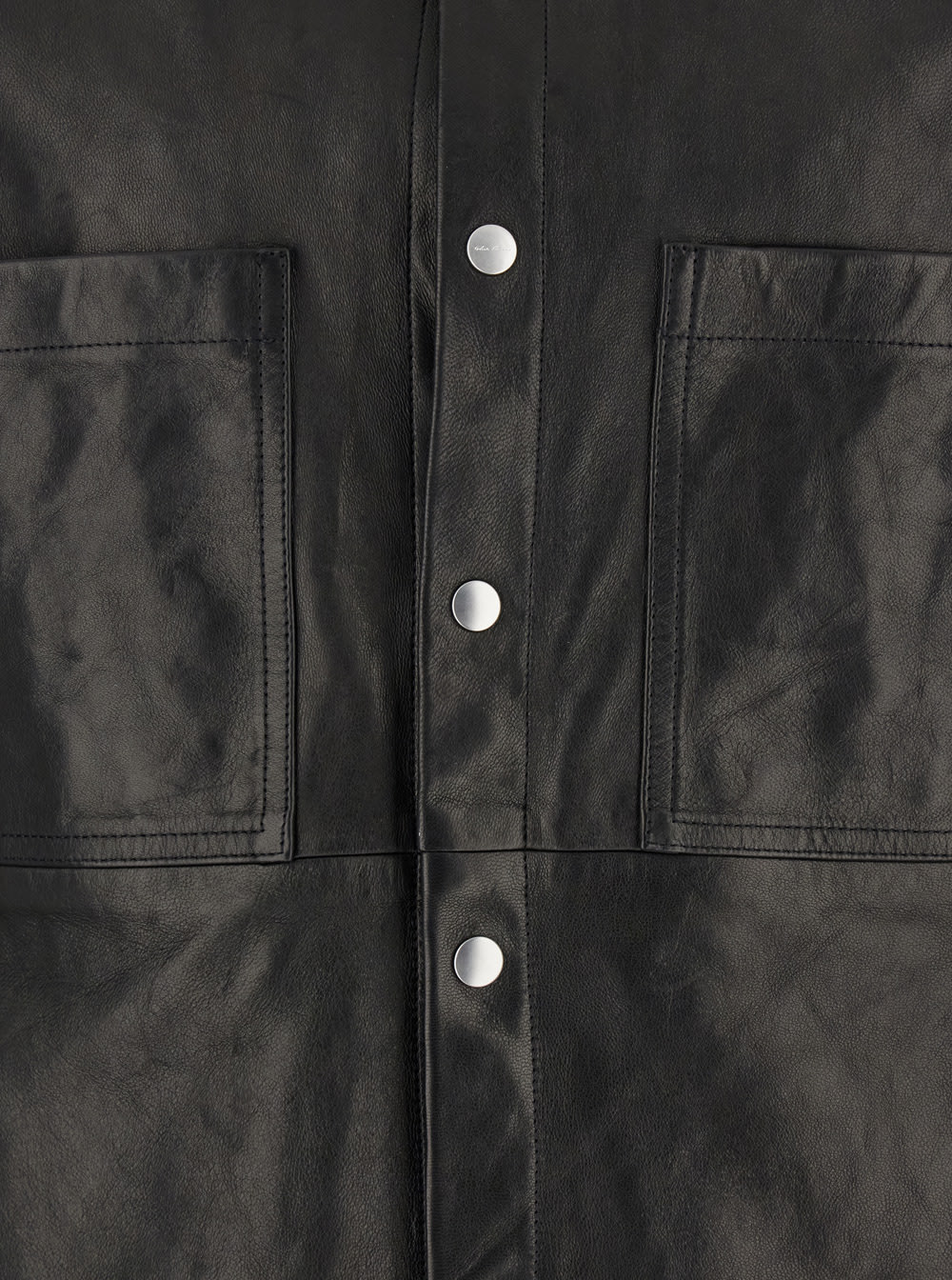 Rick Owens Black Jacket With Classic Collar In Leather Man In Black