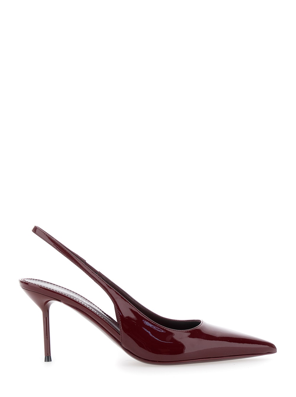lidia Bordeaux Slingback Pumps With High Stiletto Heel In Patent Leather Woman