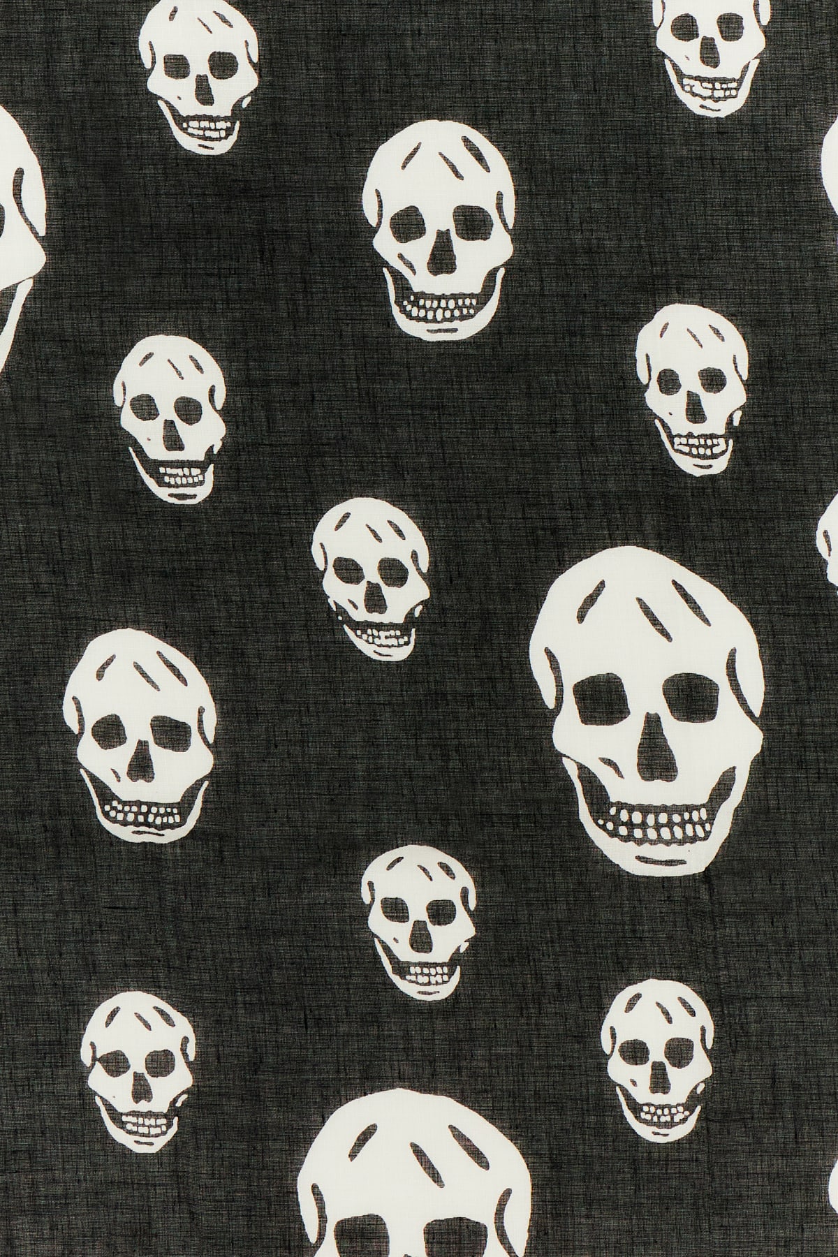 Alexander Mcqueen Scarf With Skull Print All-over In Black