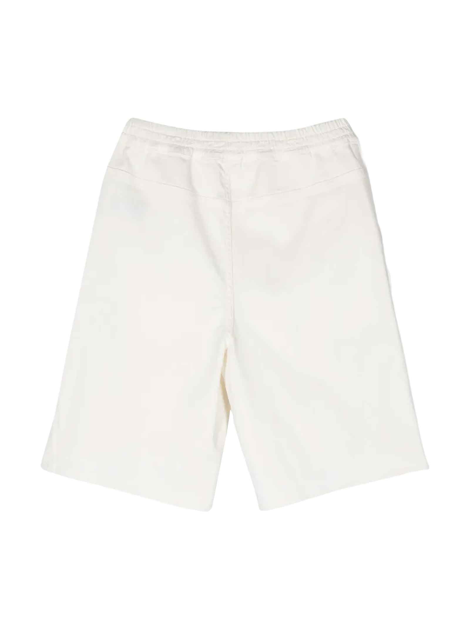 Shop Balmain Ivory Shorts Boy In Avorio
