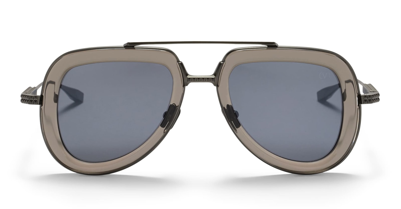 Shop Valentino V-lstory - Crystal Black / Brushed Black Sunglasses In Grey