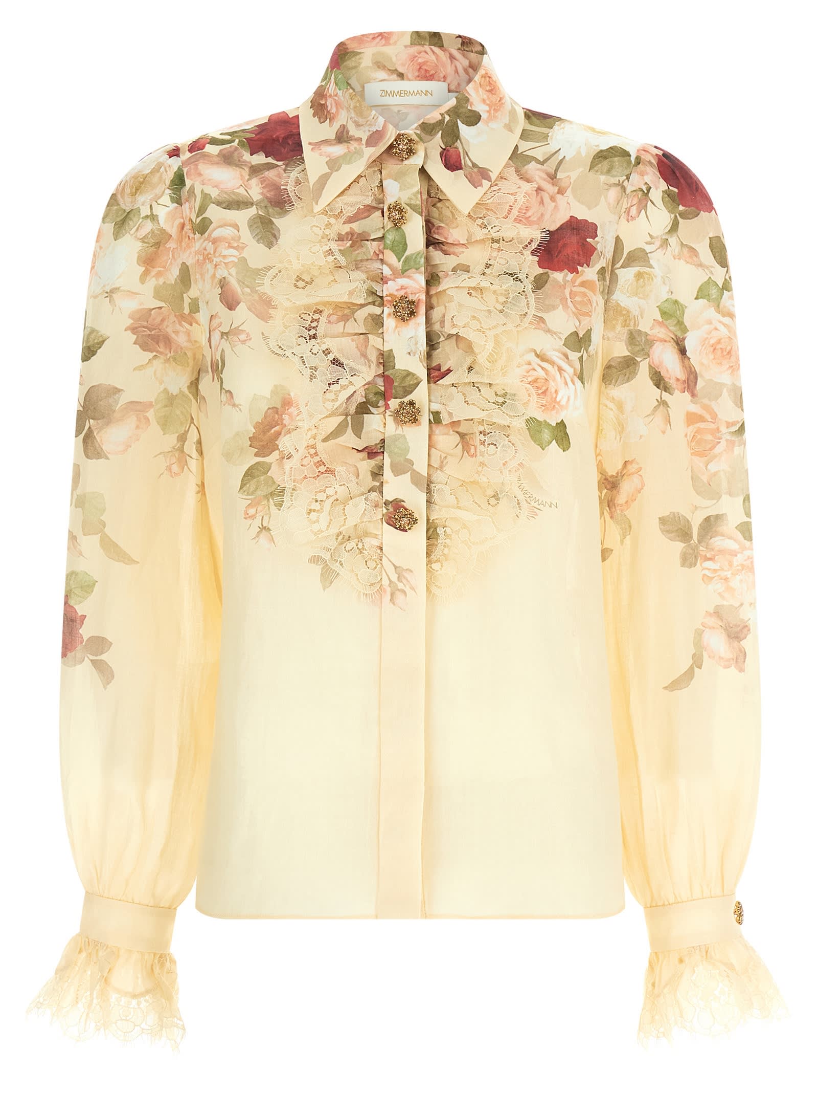 Zimmermann Hypnotic Tux Shirt In Neutral