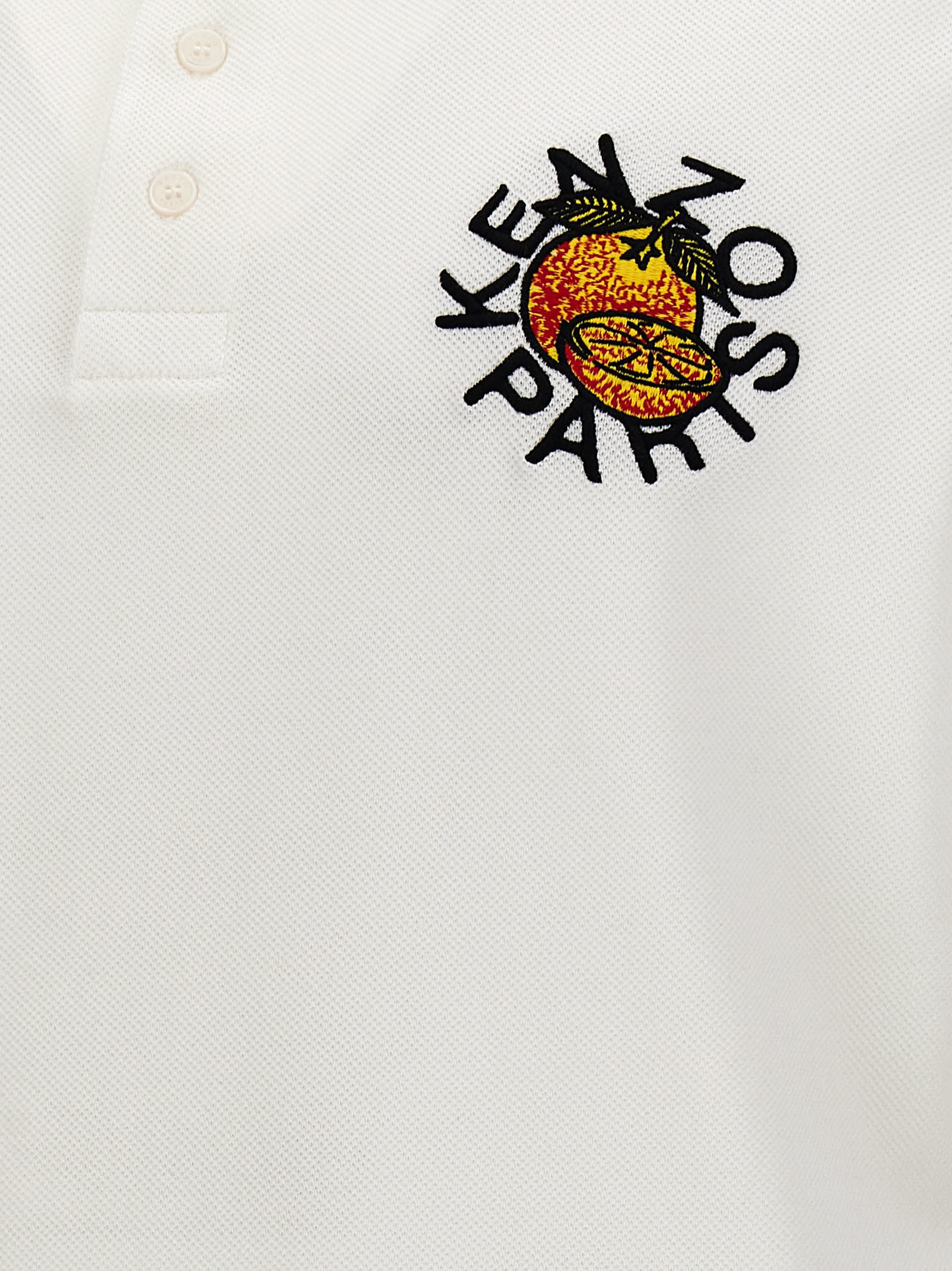 Shop Kenzo Orange Polo Shirt In White