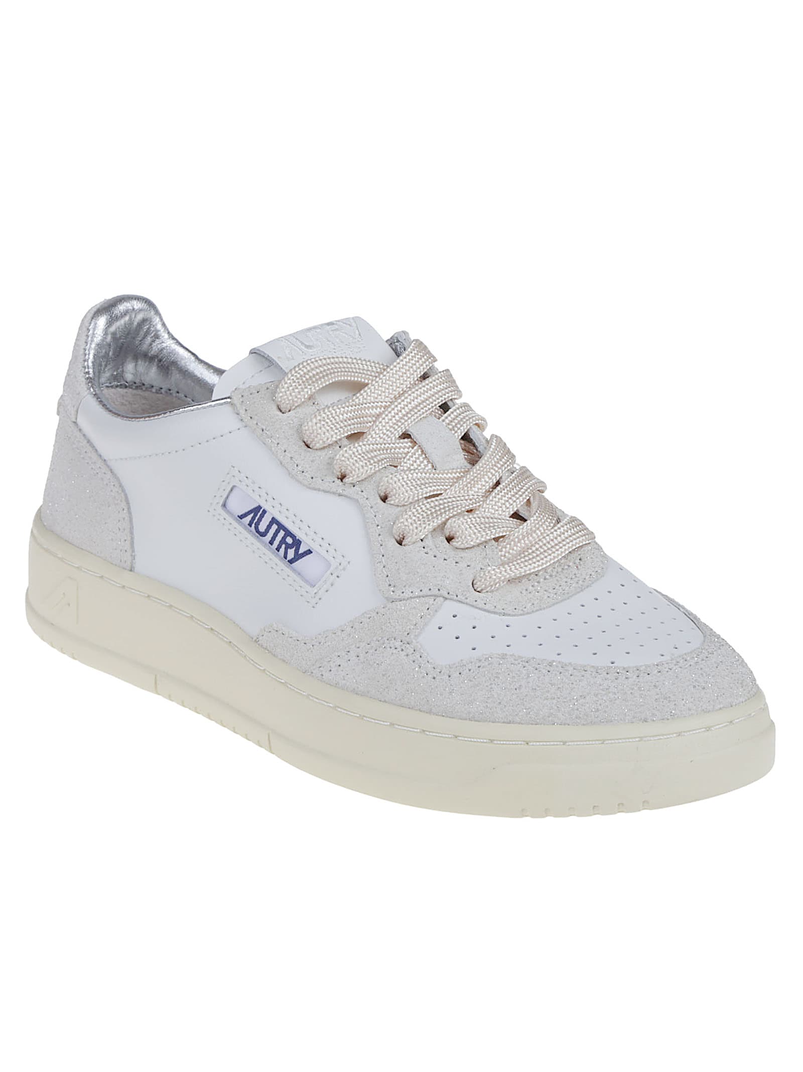 Autry Medalist Sneakers In Leather With Suede Inserts In White