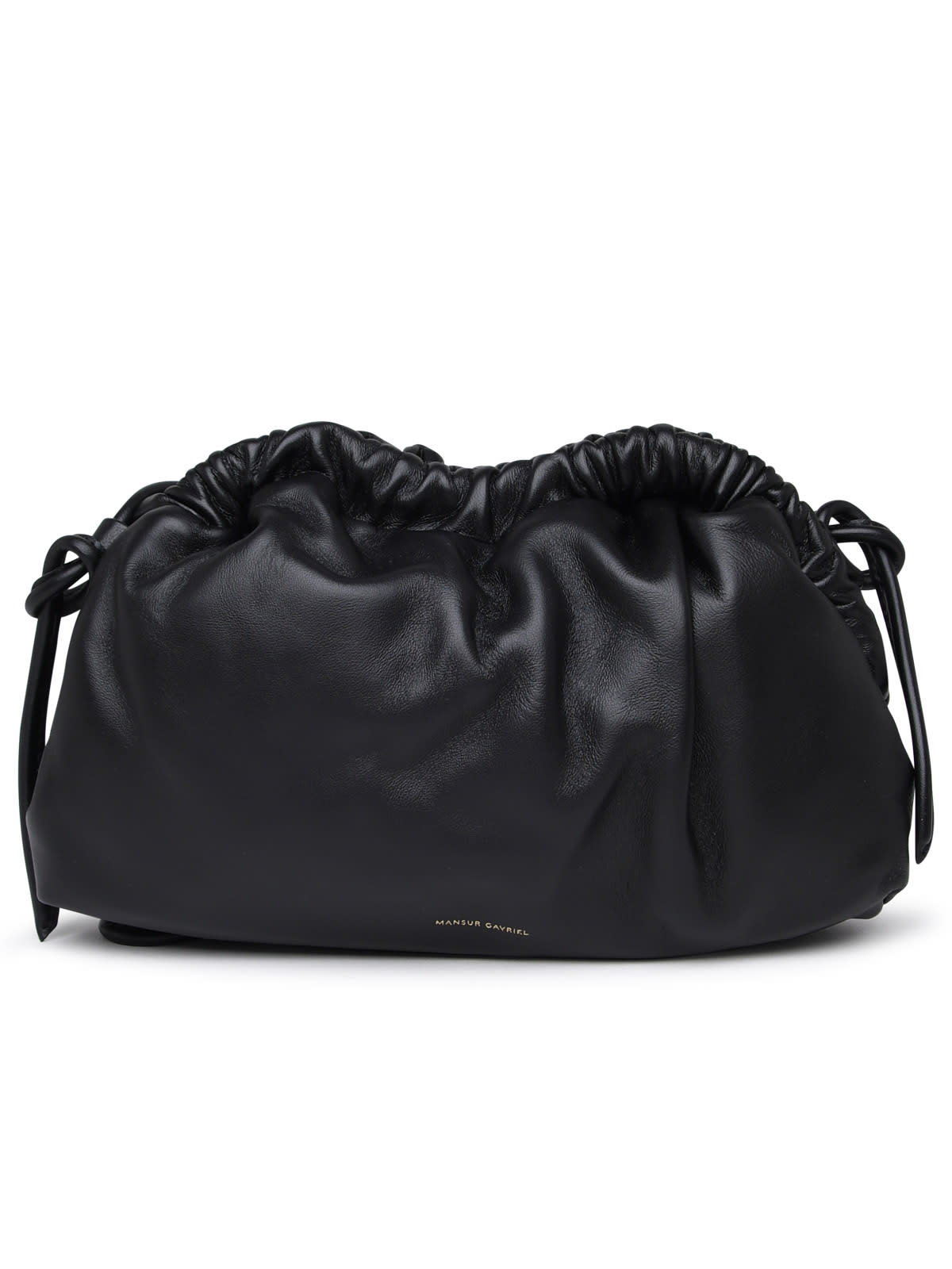 Small cloud Black Leather Crossbody Bag
